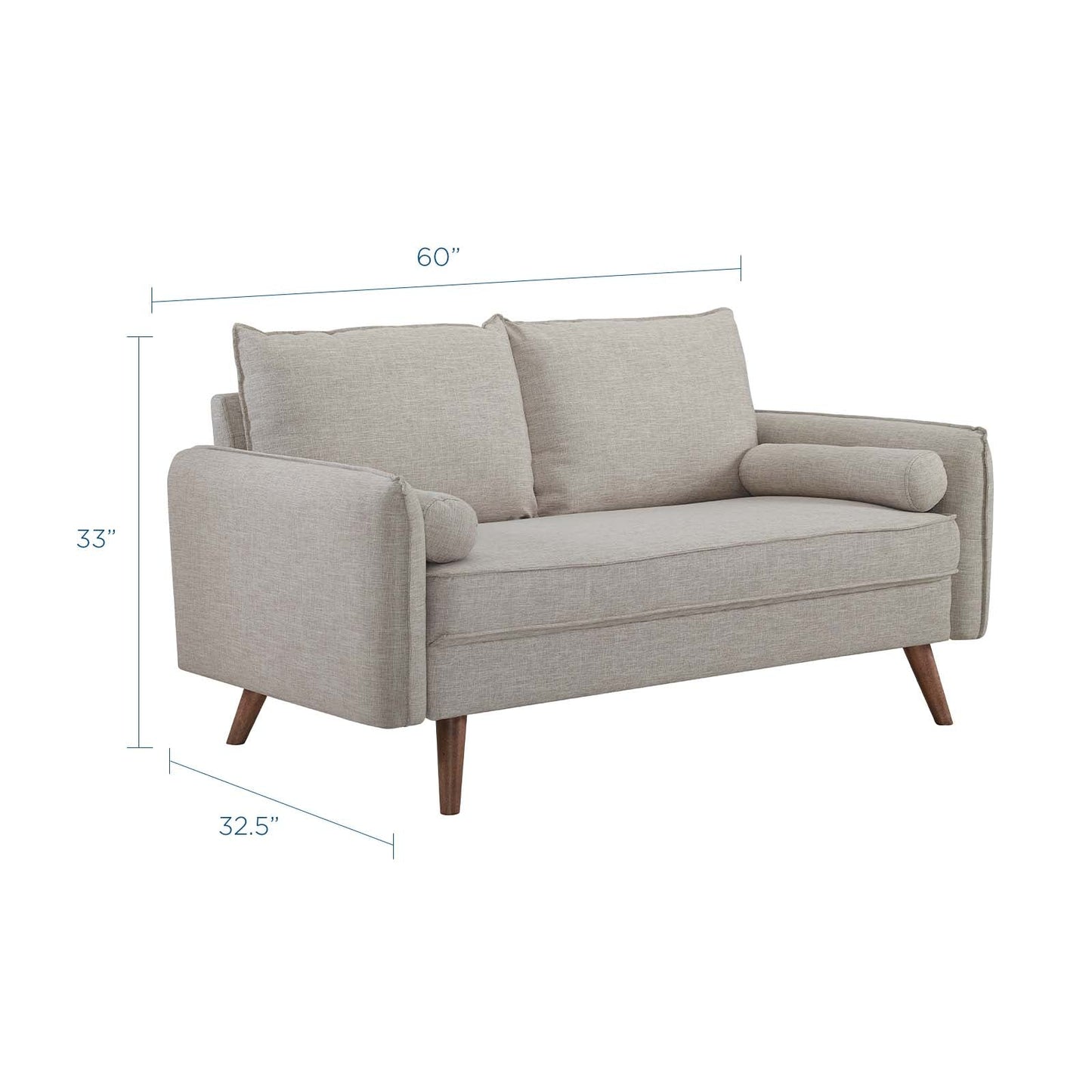 Revive Upholstered Fabric Loveseat Beige EEI-3091-BEI