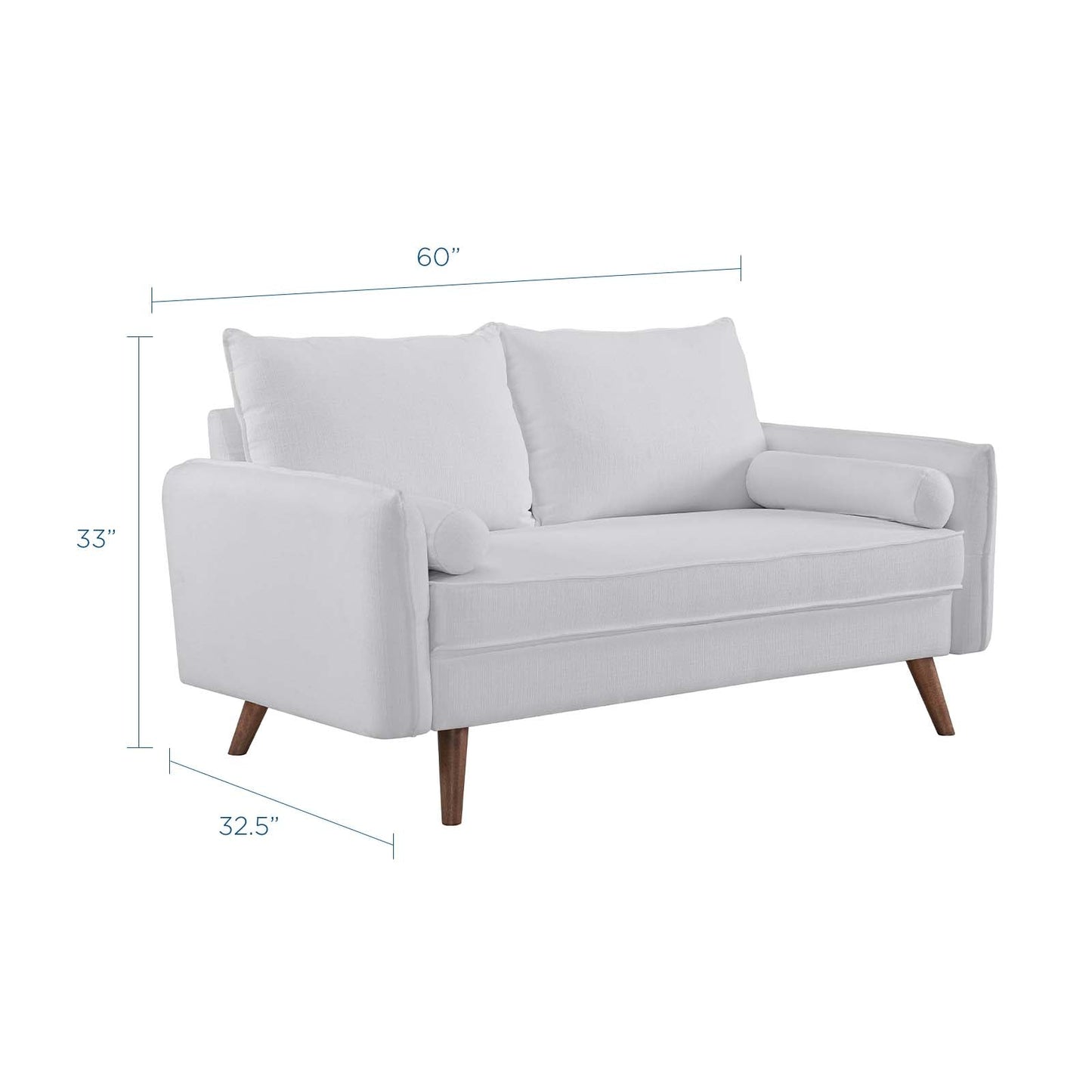 Revive Upholstered Fabric Loveseat White EEI-3091-WHI