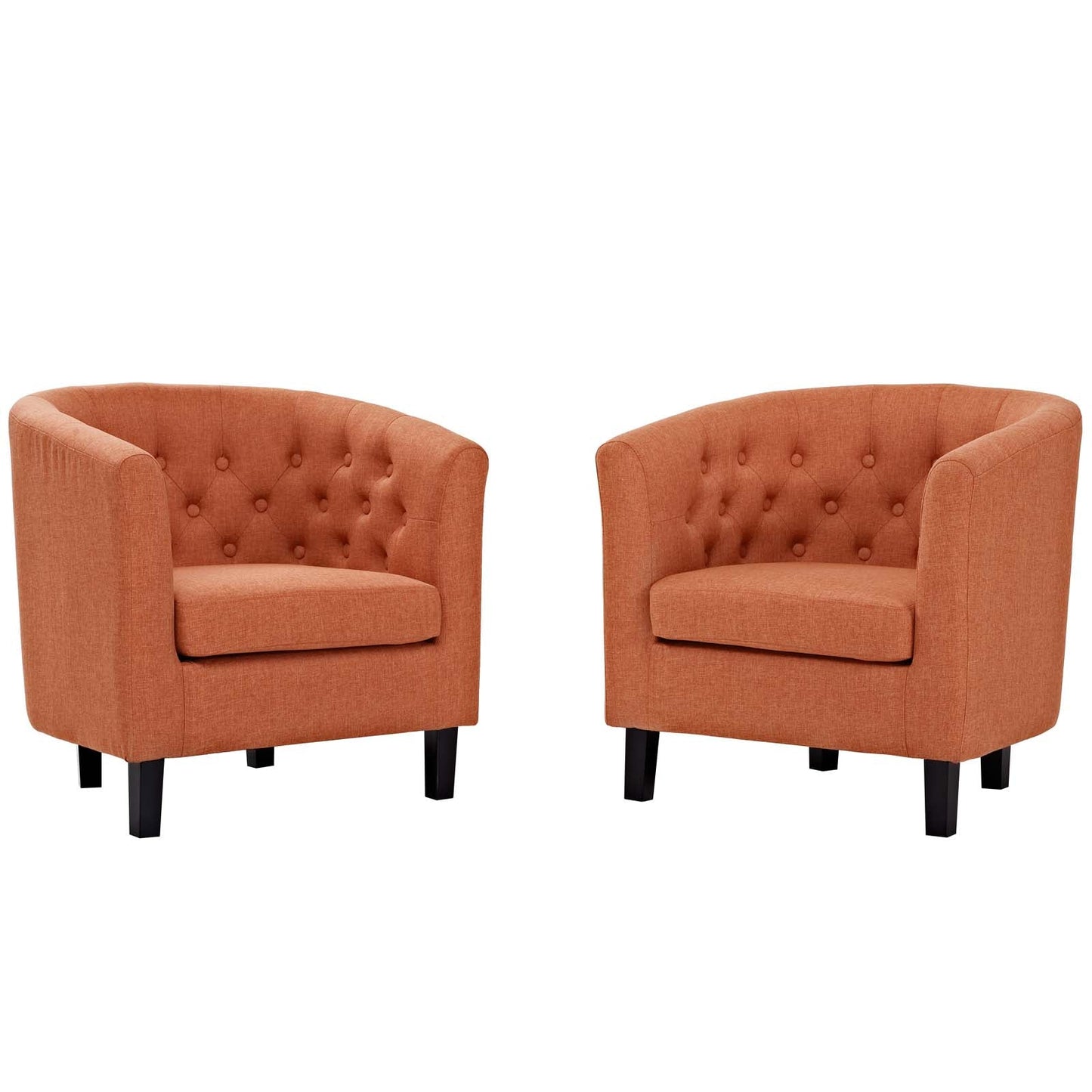 Prospect 2 Piece Upholstered Fabric Armchair Set Orange EEI-3150-ORA-SET