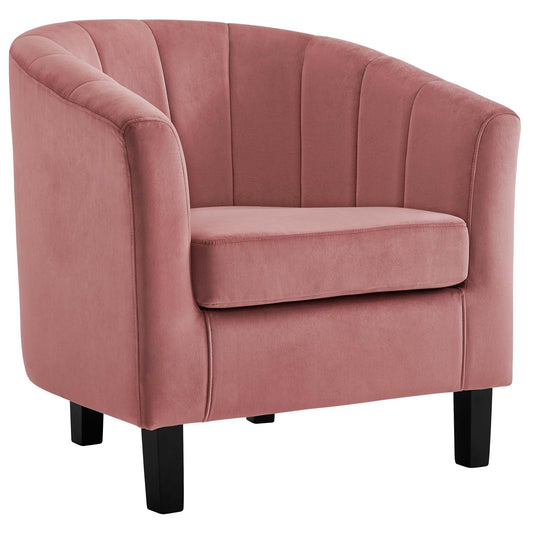 Prospect Channel Tufted Performance Velvet Armchair Dusty Rose EEI-3188-DUS