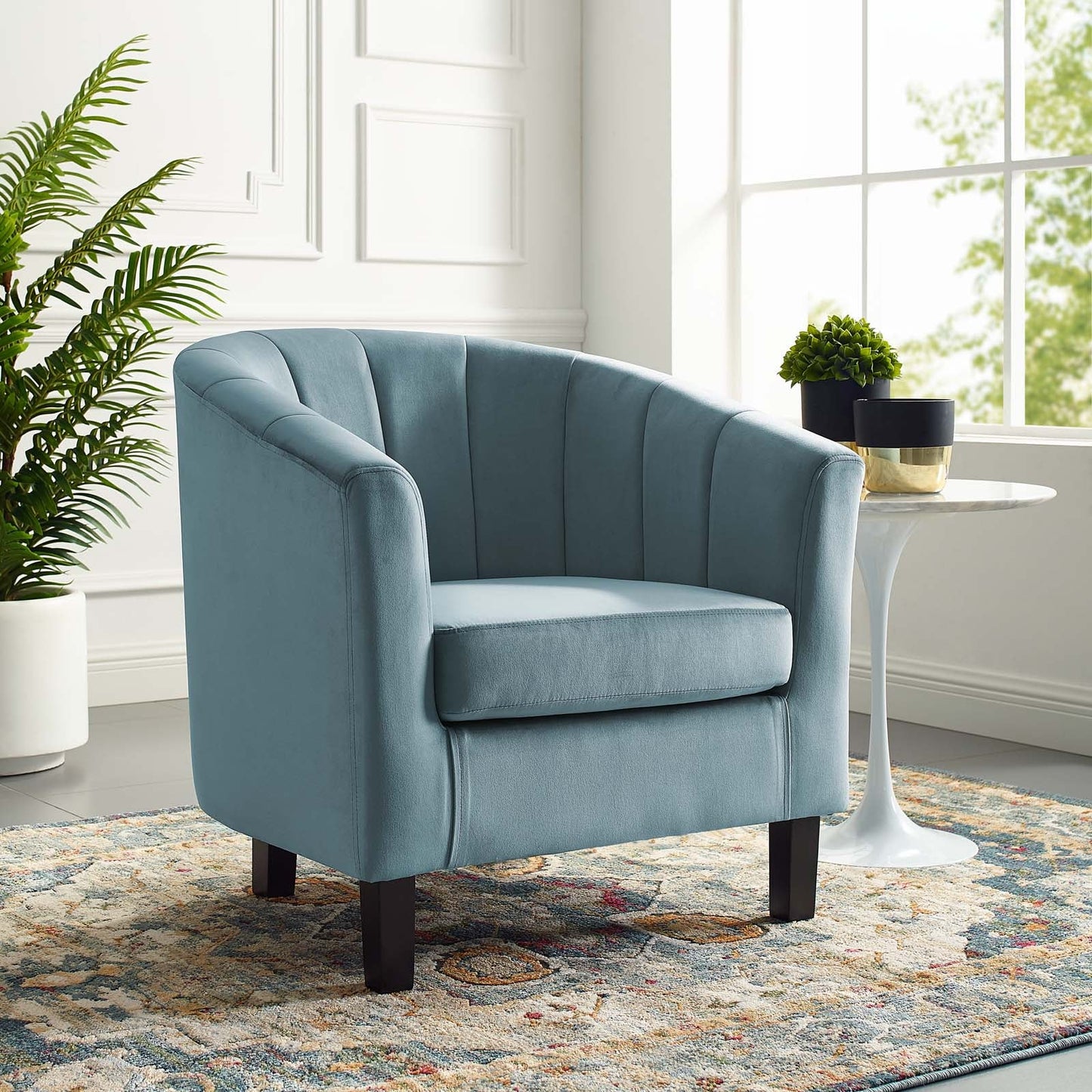 Prospect Channel Tufted Performance Velvet Armchair Light Blue EEI-3188-LBU