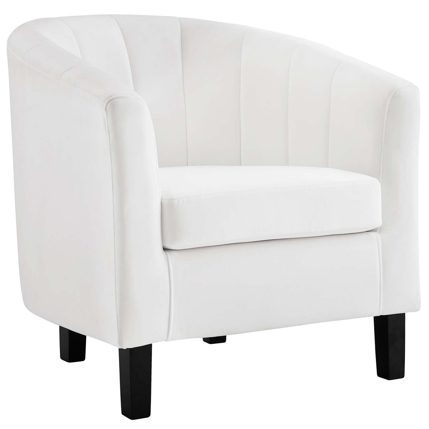 Prospect Channel Tufted Performance Velvet Armchair White EEI-3188-WHI