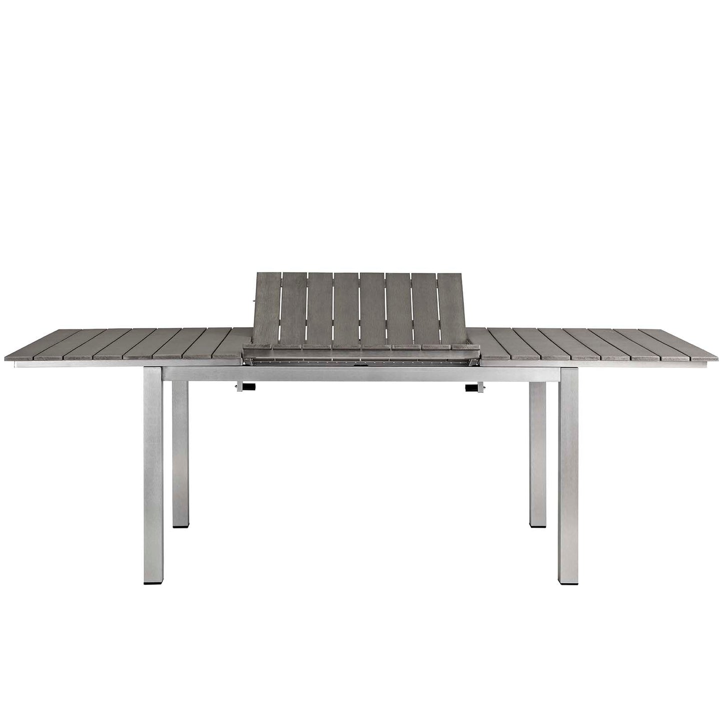 Shore 5 Piece Outdoor Patio Aluminum Dining Set Silver Gray EEI-3197-SLV-GRY-SET