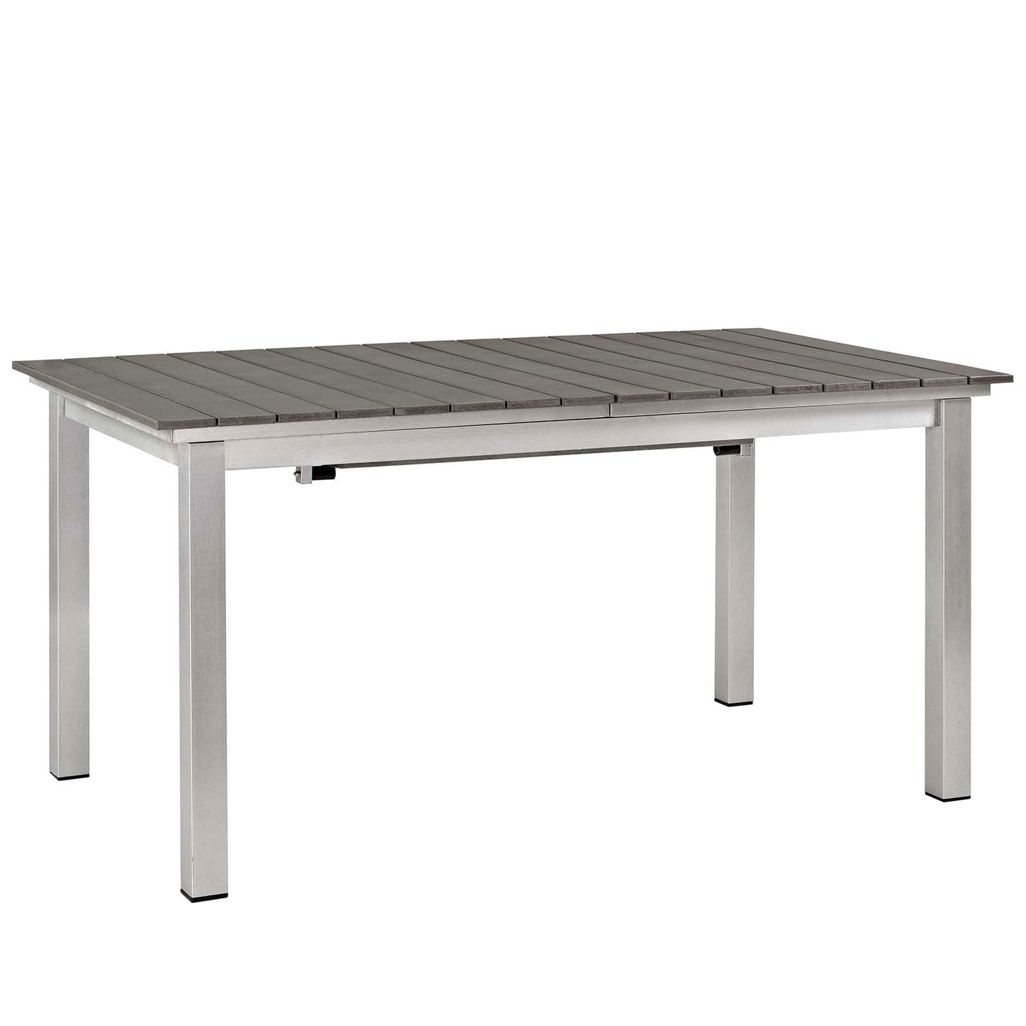 Shore 5 Piece Outdoor Patio Aluminum Dining Set Silver Gray EEI-3197-SLV-GRY-SET