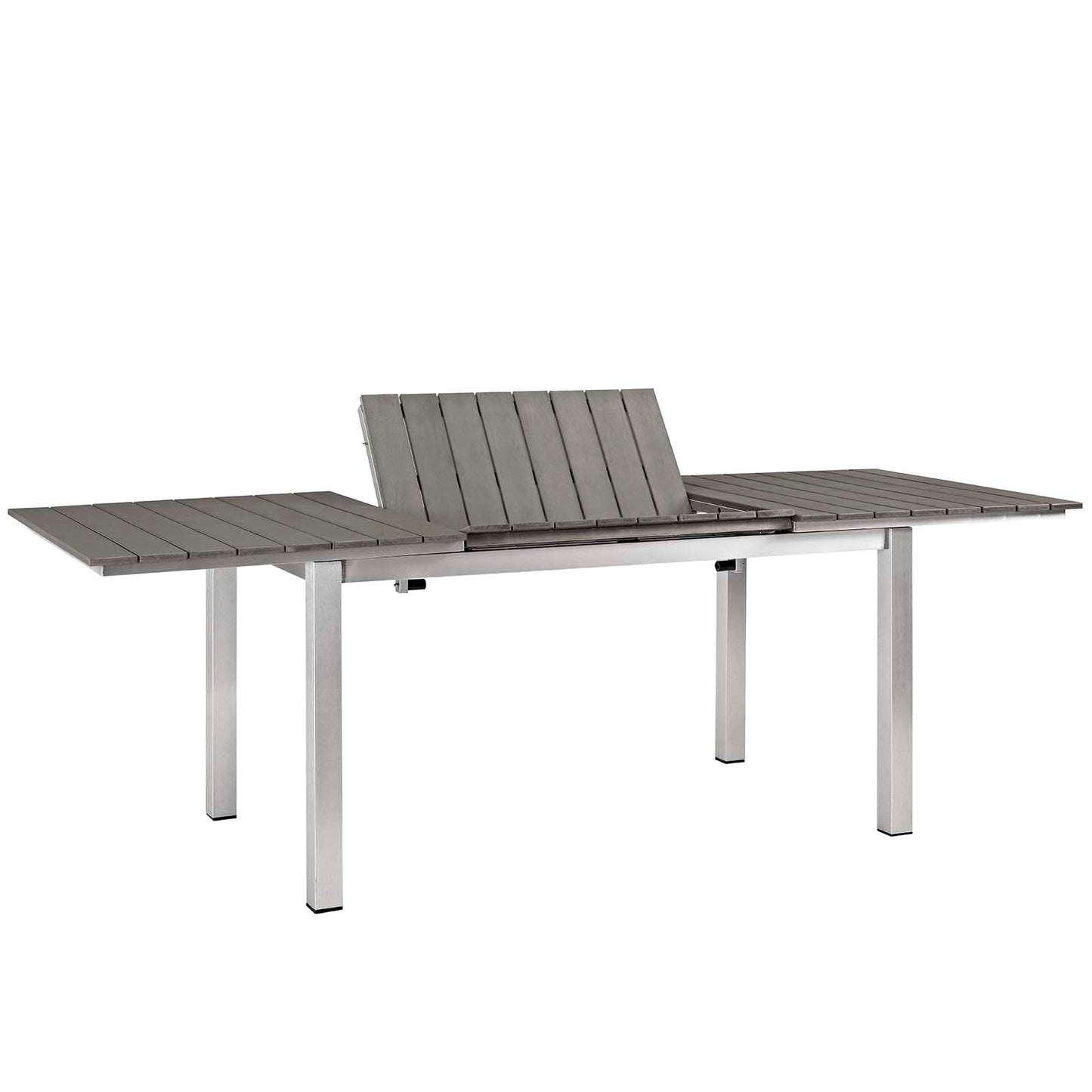 Shore 7 Piece Outdoor Patio Aluminum Dining Set Silver Gray EEI-3199-SLV-GRY-SET