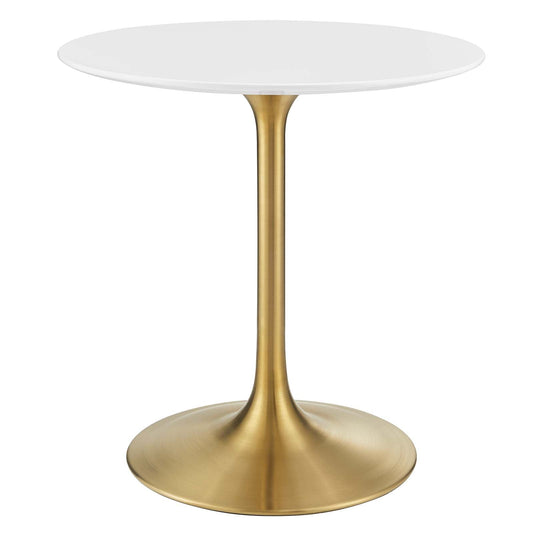 Lippa 28" Round Wood Dining Table Gold White EEI-3208-GLD-WHI