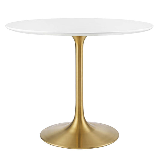 Lippa 36" Round Wood Dining Table Gold White EEI-3209-GLD-WHI