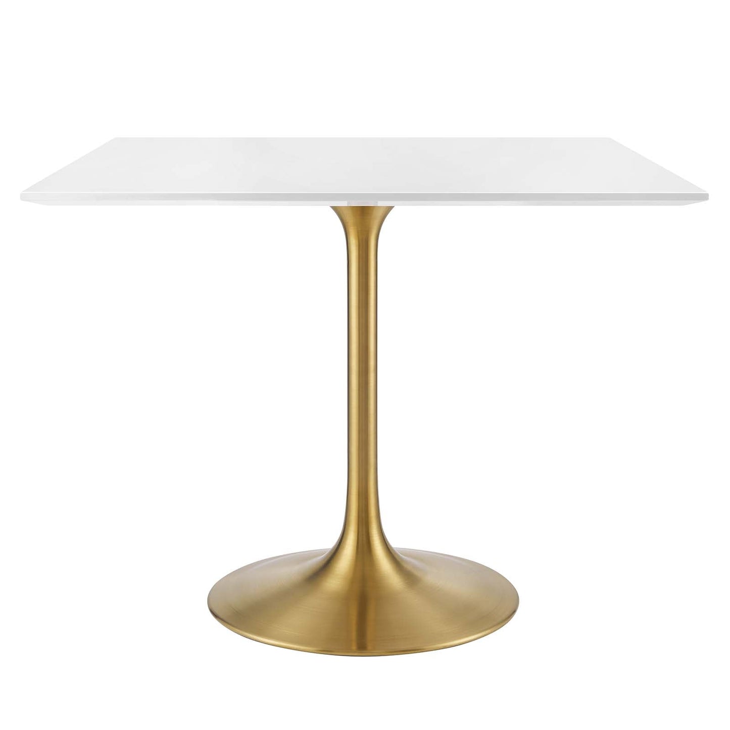 Lippa 36" Square Wood Top Dining Table Gold White EEI-3212-GLD-WHI