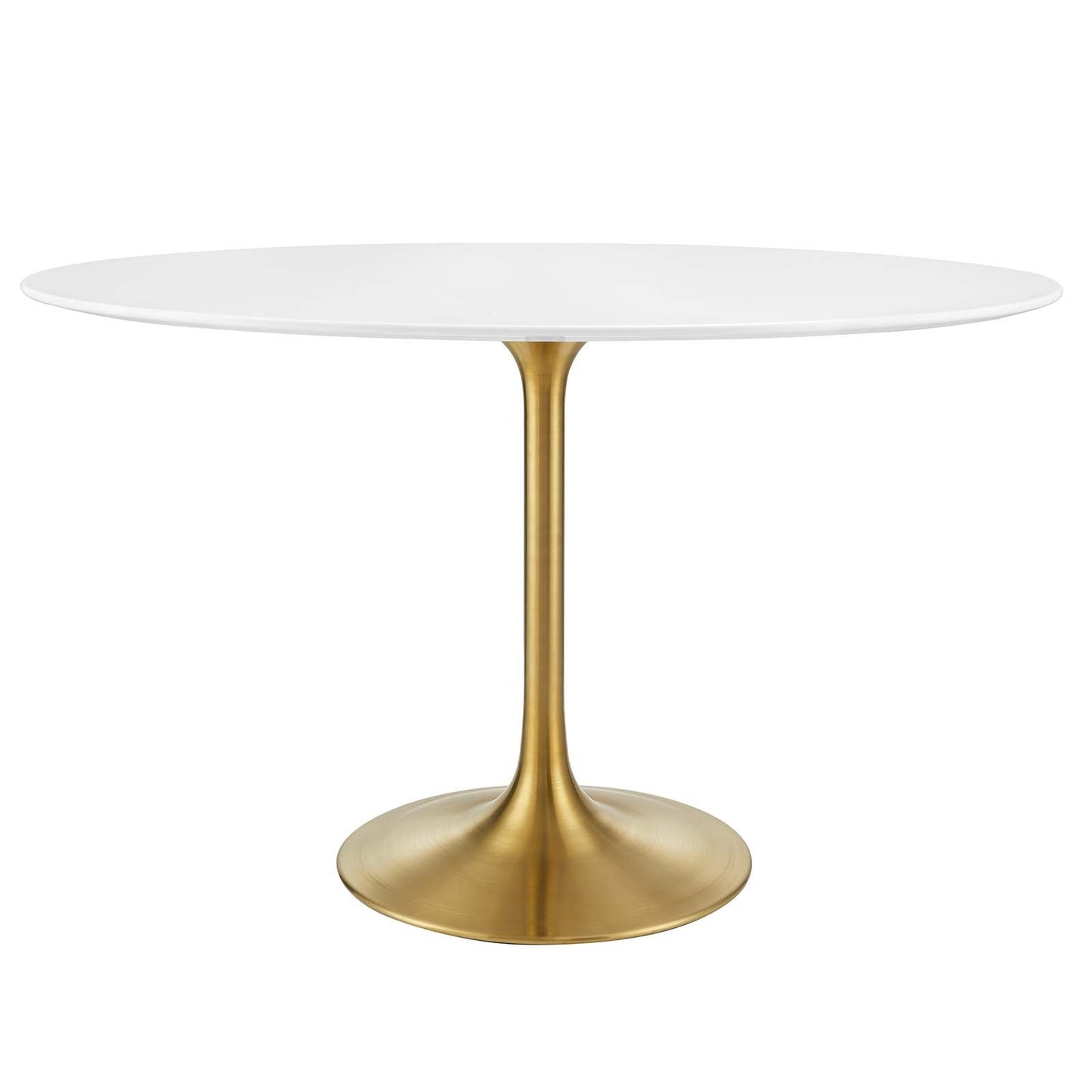 Lippa 48" Oval Wood Dining Table Gold White EEI-3215-GLD-WHI