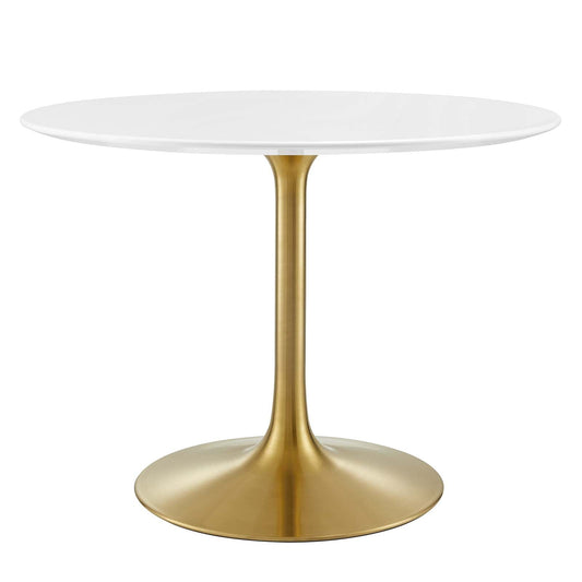 Lippa 40" Round Wood Dining Table Gold White EEI-3226-GLD-WHI