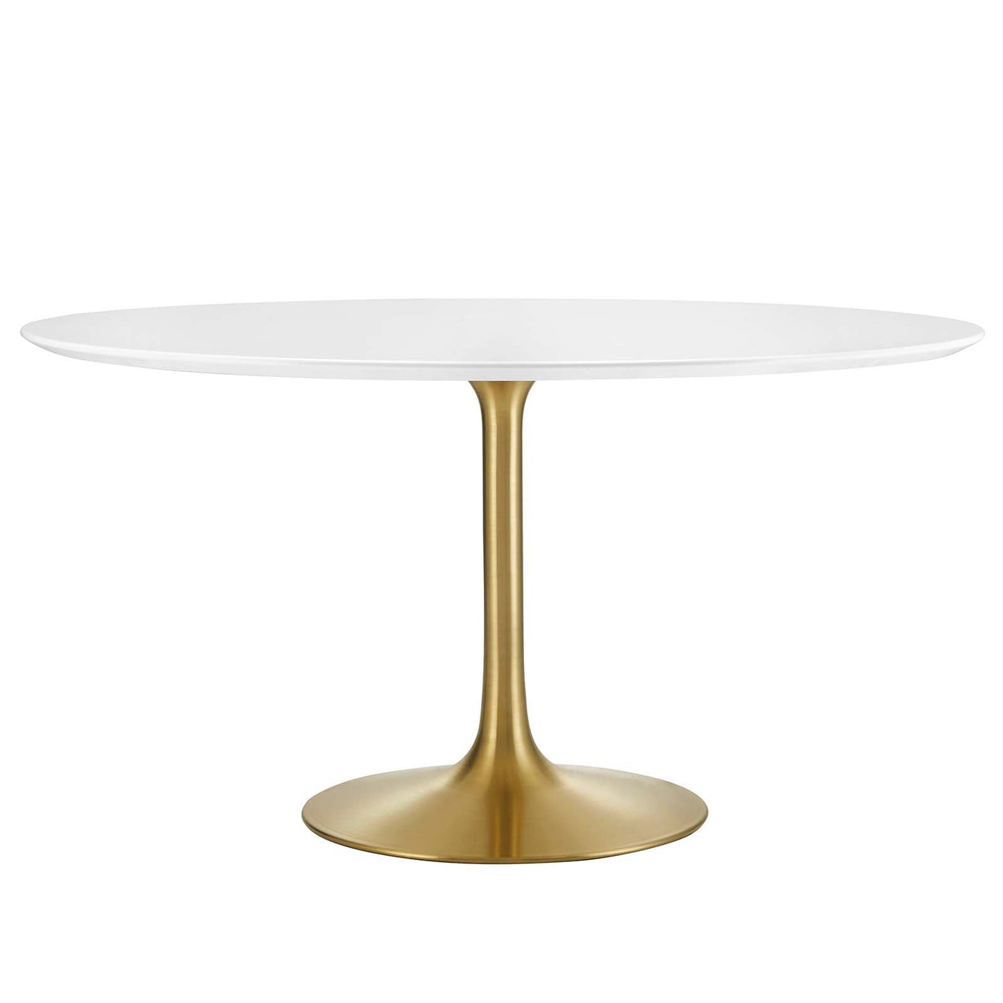 Lippa 54" Round Wood Dining Table Gold White EEI-3228-GLD-WHI