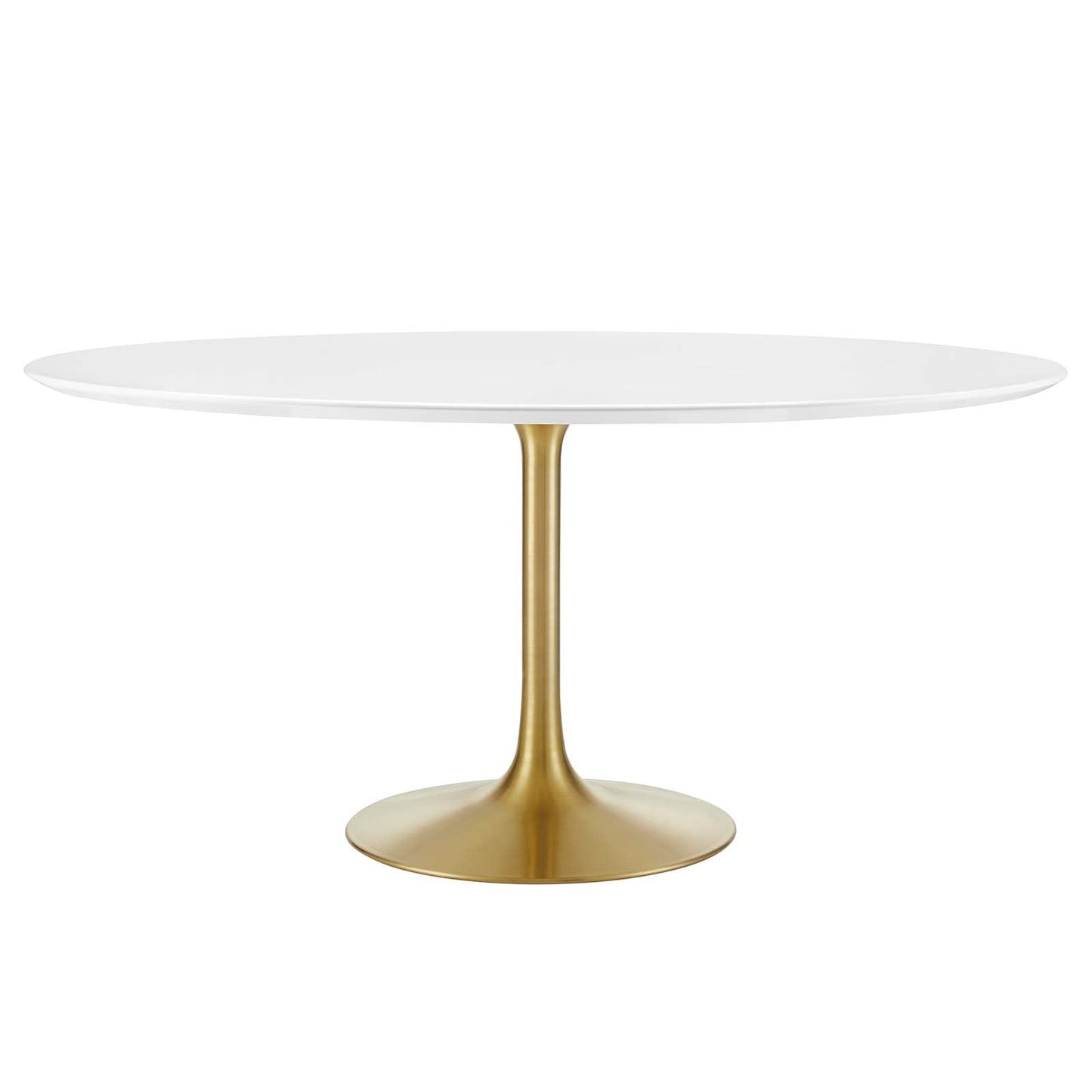 Lippa 60" Round Wood Dining Table Gold White EEI-3229-GLD-WHI