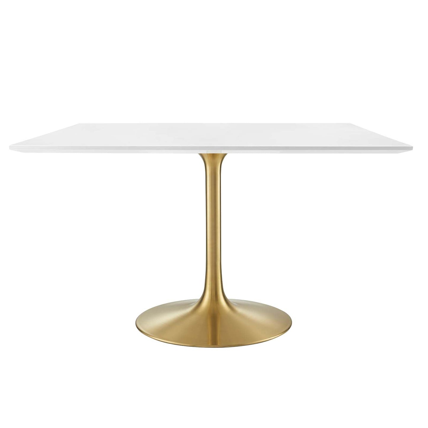 Lippa 47" Square Wood Top Dining Table Gold White EEI-3230-GLD-WHI