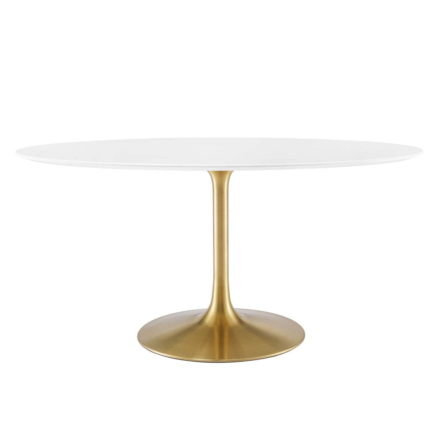 Lippa 60" Oval Wood Dining Table Gold White EEI-3254-GLD-WHI