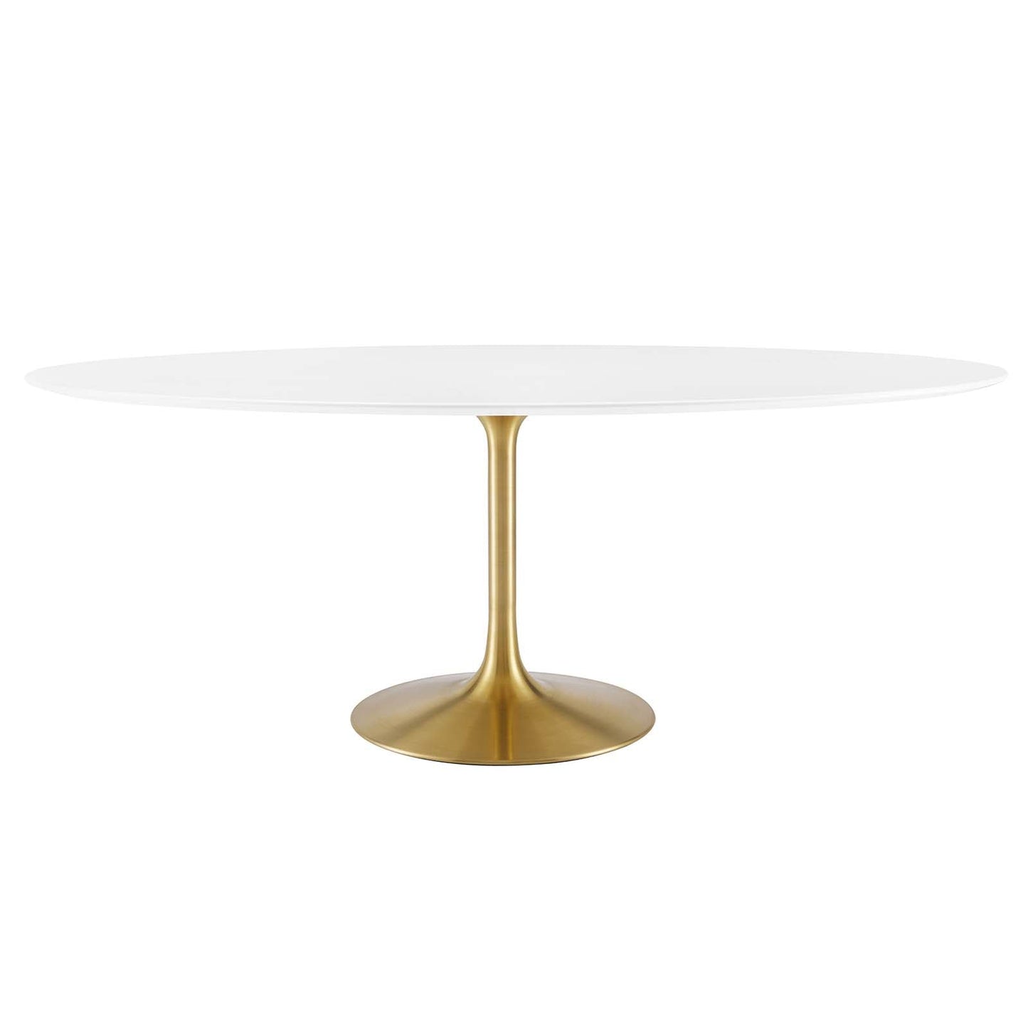 Lippa 78" Oval Wood Dining Table Gold White EEI-3255-GLD-WHI