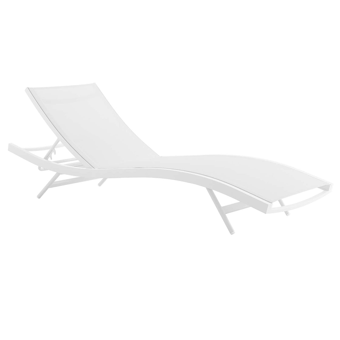 Glimpse Outdoor Patio Mesh Chaise Lounge Chair White White EEI-3300-WHI-WHI