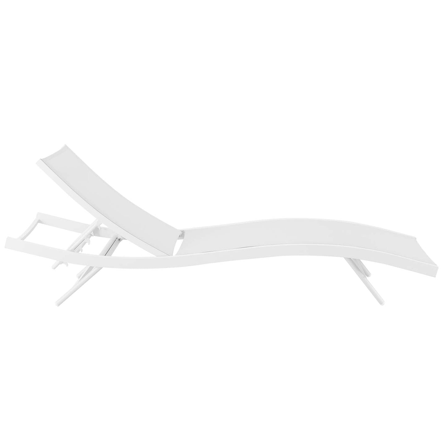 Glimpse Outdoor Patio Mesh Chaise Lounge Chair White White EEI-3300-WHI-WHI