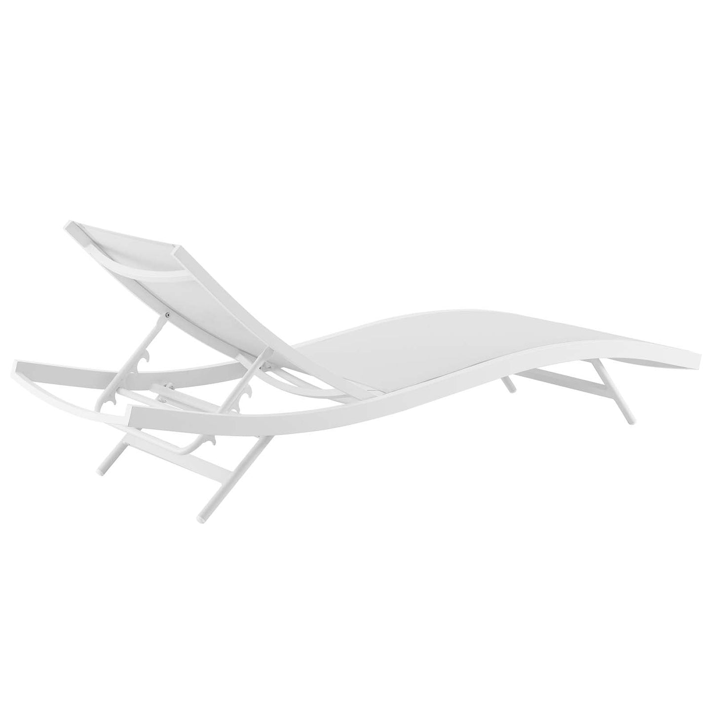 Glimpse Outdoor Patio Mesh Chaise Lounge Chair White White EEI-3300-WHI-WHI