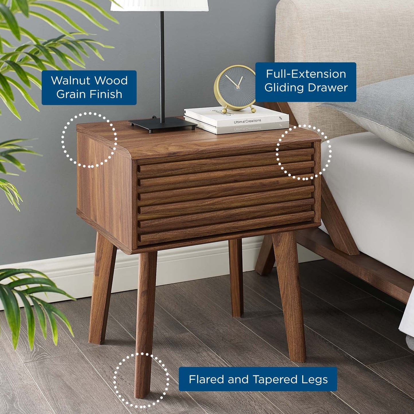 Render End Table Walnut EEI-3345-WAL