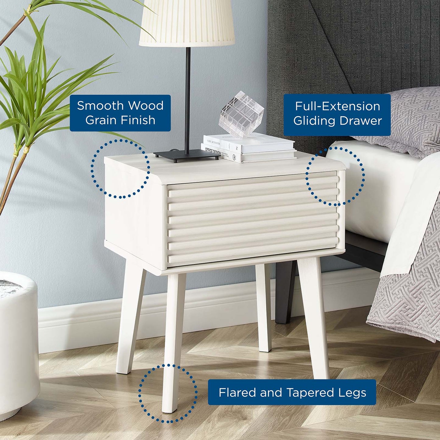 Render End Table White EEI-3345-WHI