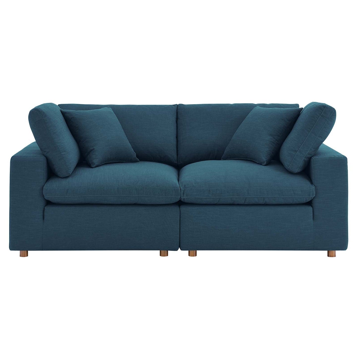 Commix Down Filled Overstuffed 2 Piece Sectional Sofa Set Azure EEI-3354-AZU