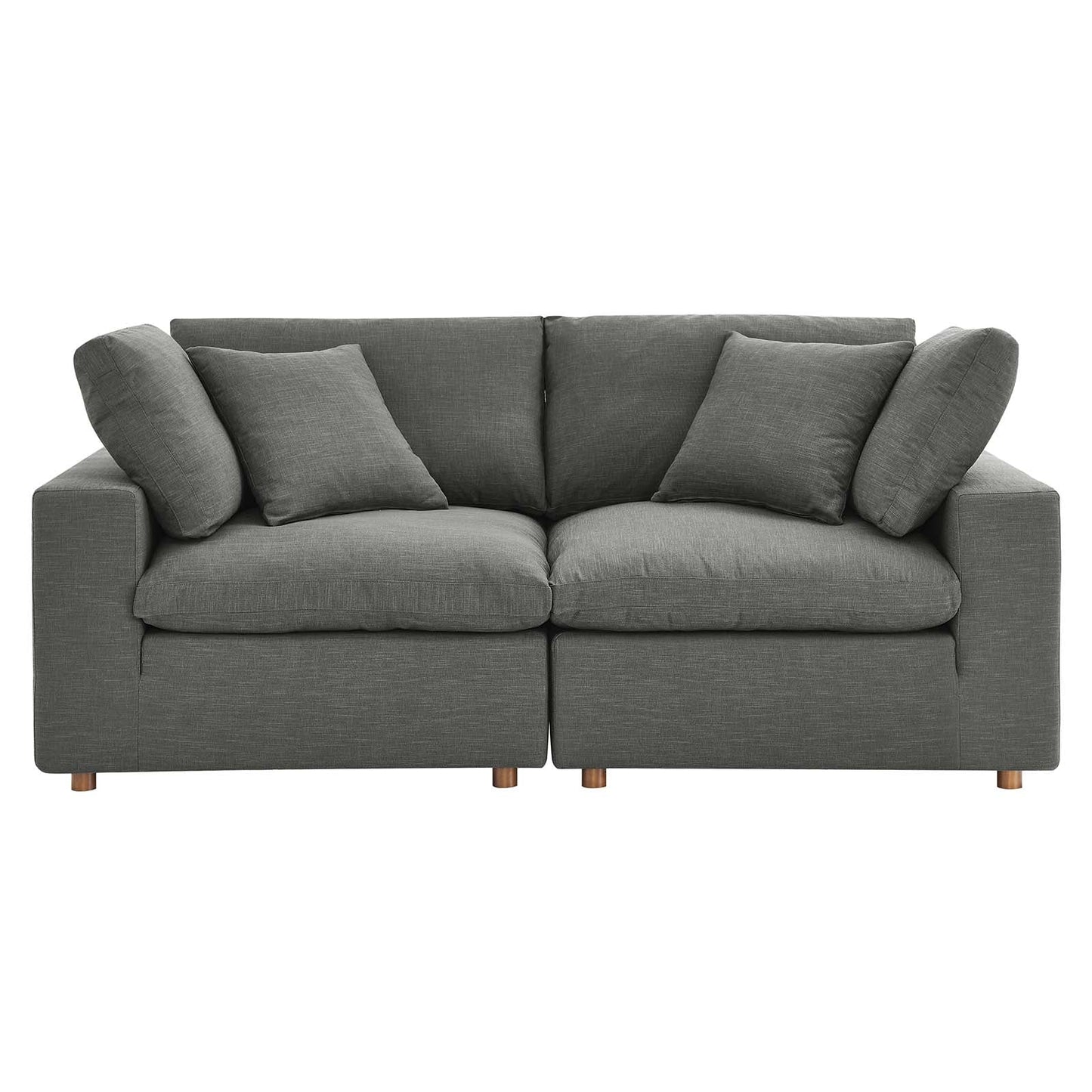 Commix Down Filled Overstuffed 2 Piece Sectional Sofa Set Gray EEI-3354-GRY