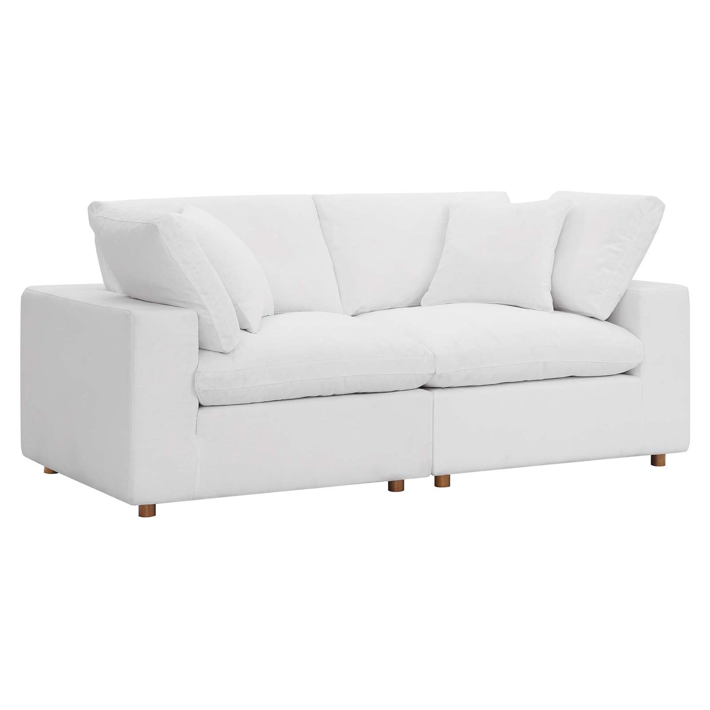 Commix Down Filled Overstuffed 2 Piece Sectional Sofa Set Pure White EEI-3354-PUW