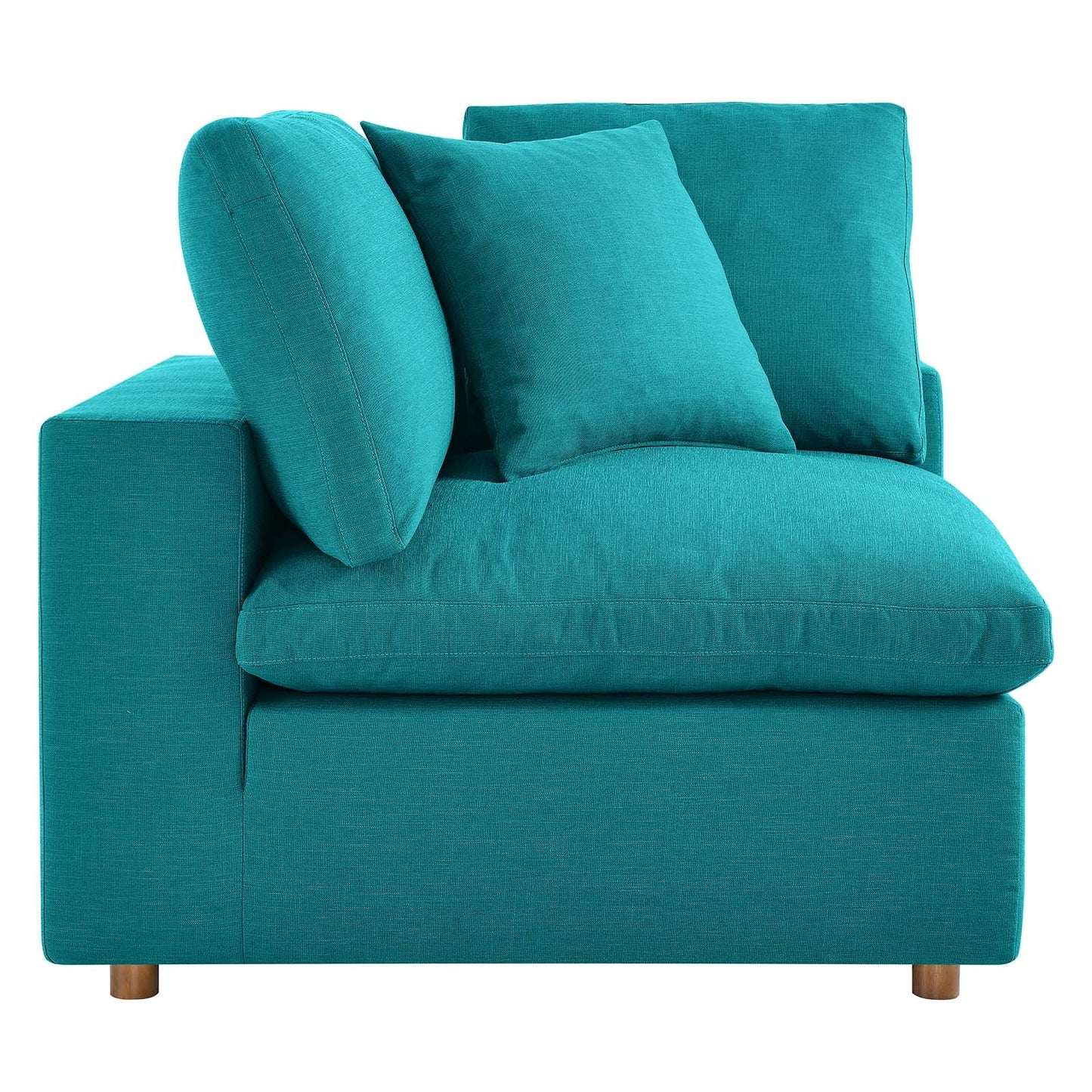 Commix Down Filled Overstuffed 2 Piece Sectional Sofa Set Teal EEI-3354-TEA