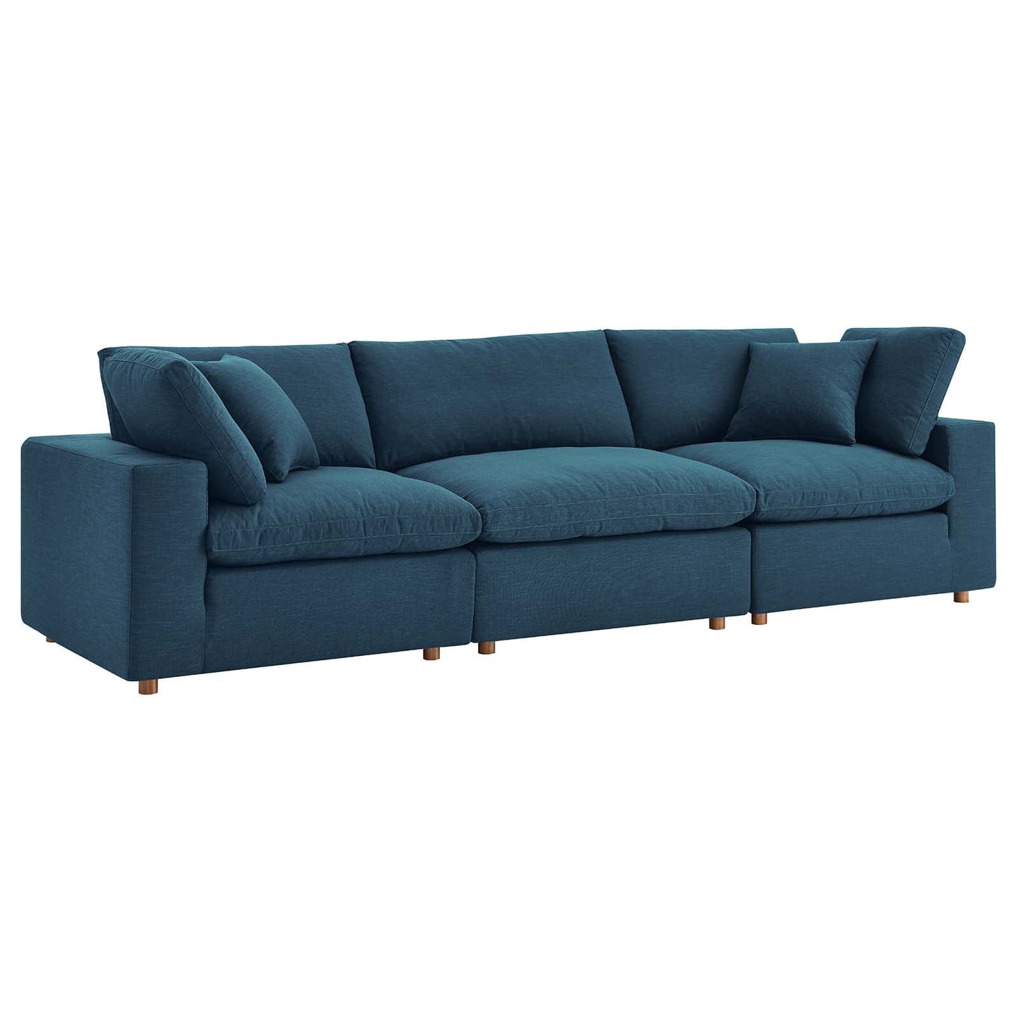 Commix Down Filled Overstuffed 3 Piece Sectional Sofa Set Azure EEI-3355-AZU