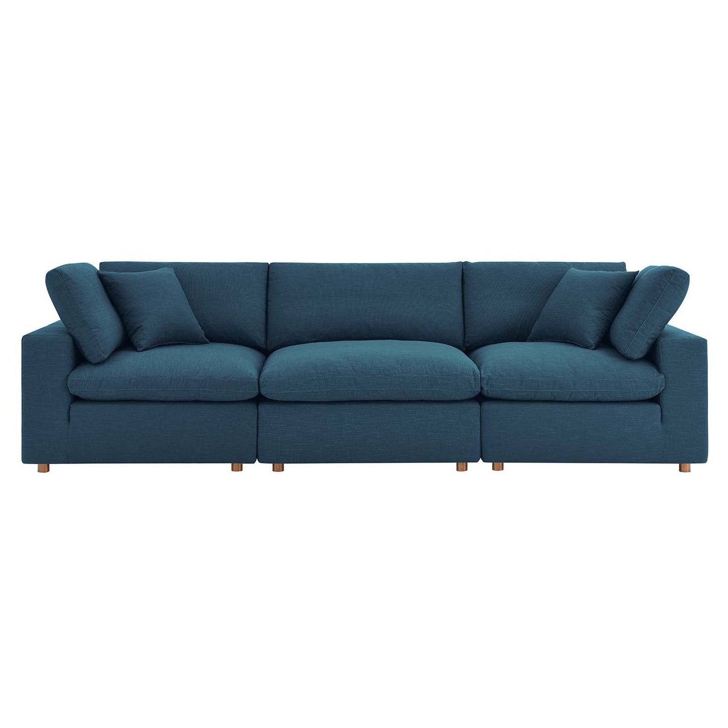 Commix Down Filled Overstuffed 3 Piece Sectional Sofa Set Azure EEI-3355-AZU