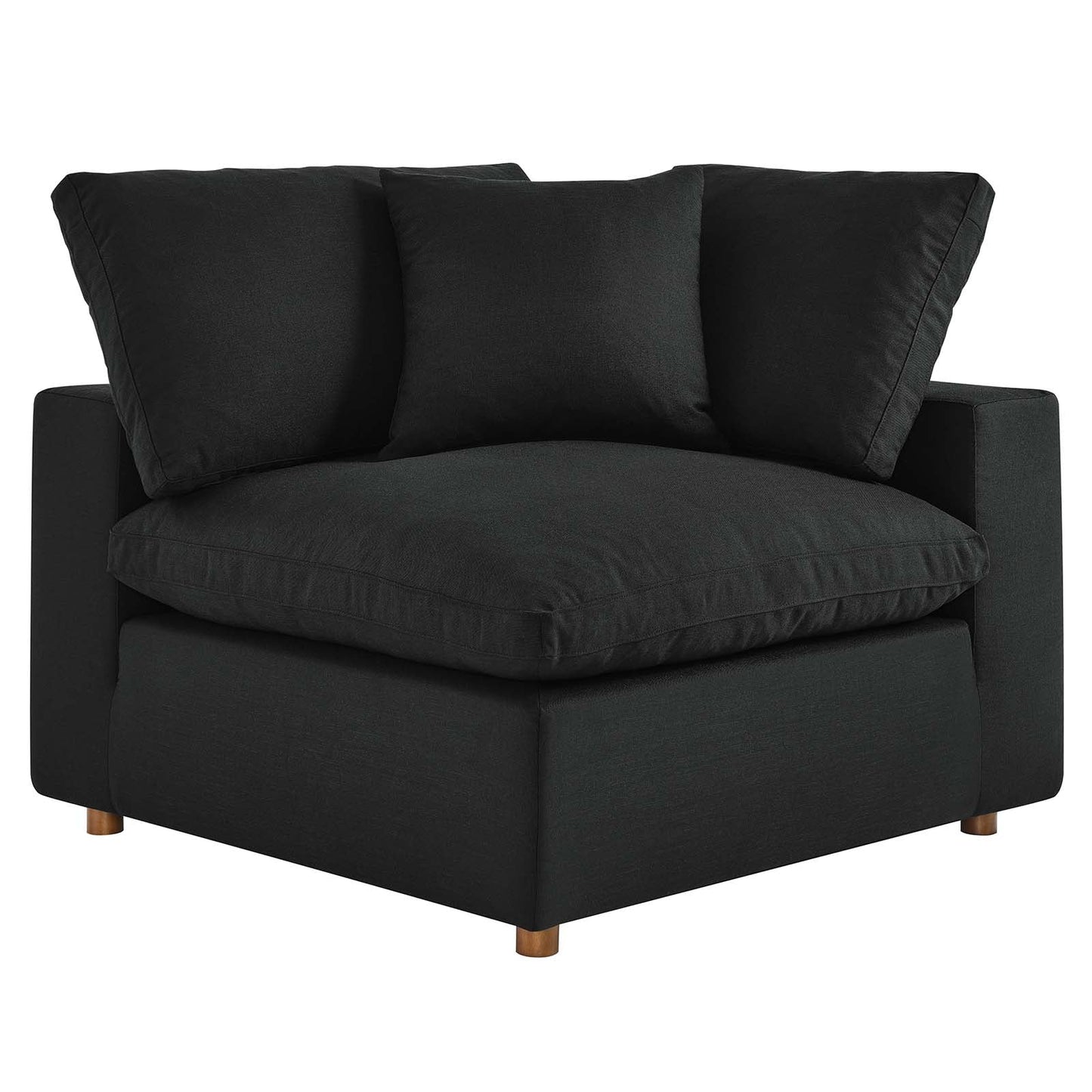 Commix Down Filled Overstuffed 3 Piece Sectional Sofa Set Black EEI-3355-BLK