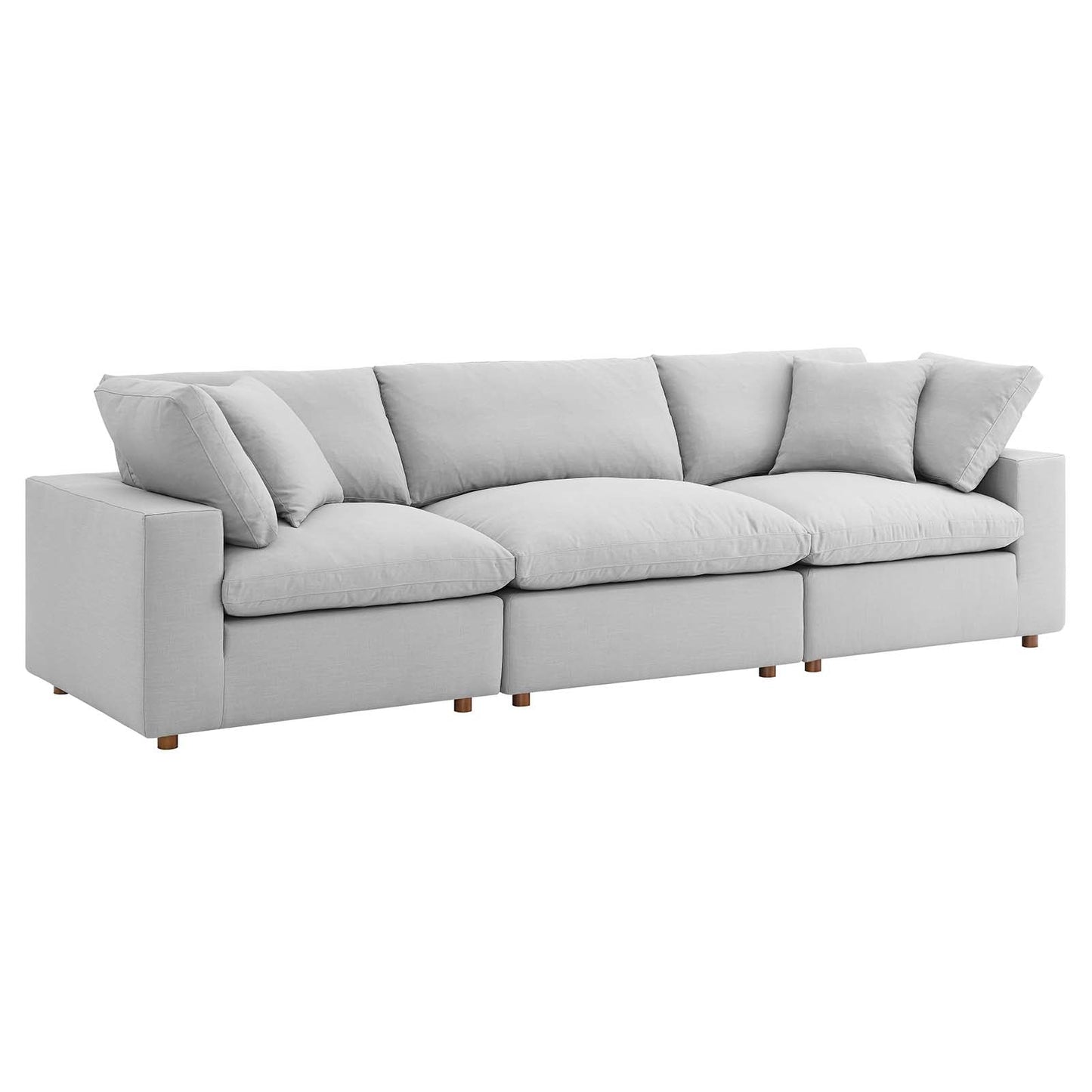 Commix Down Filled Overstuffed 3 Piece Sectional Sofa Set Light Gray EEI-3355-LGR