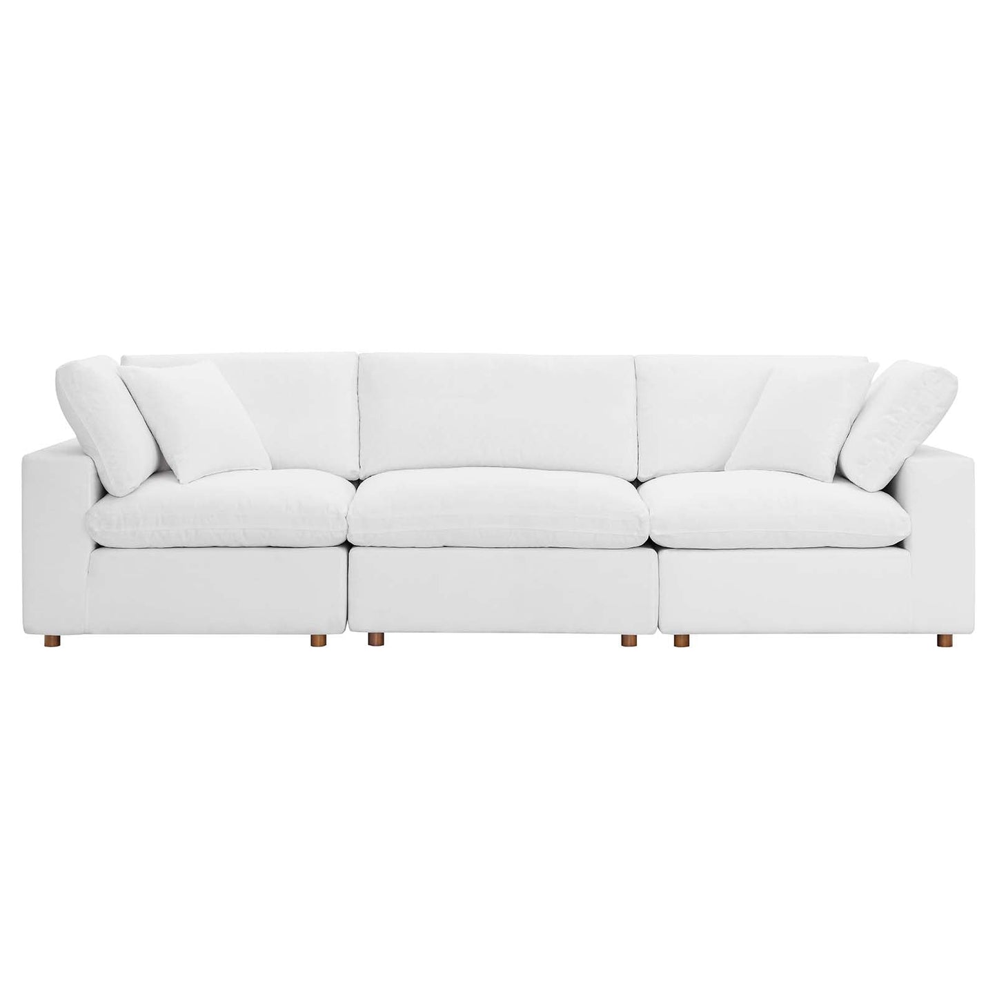 Commix Down Filled Overstuffed 3 Piece Sectional Sofa Set Pure White EEI-3355-PUW