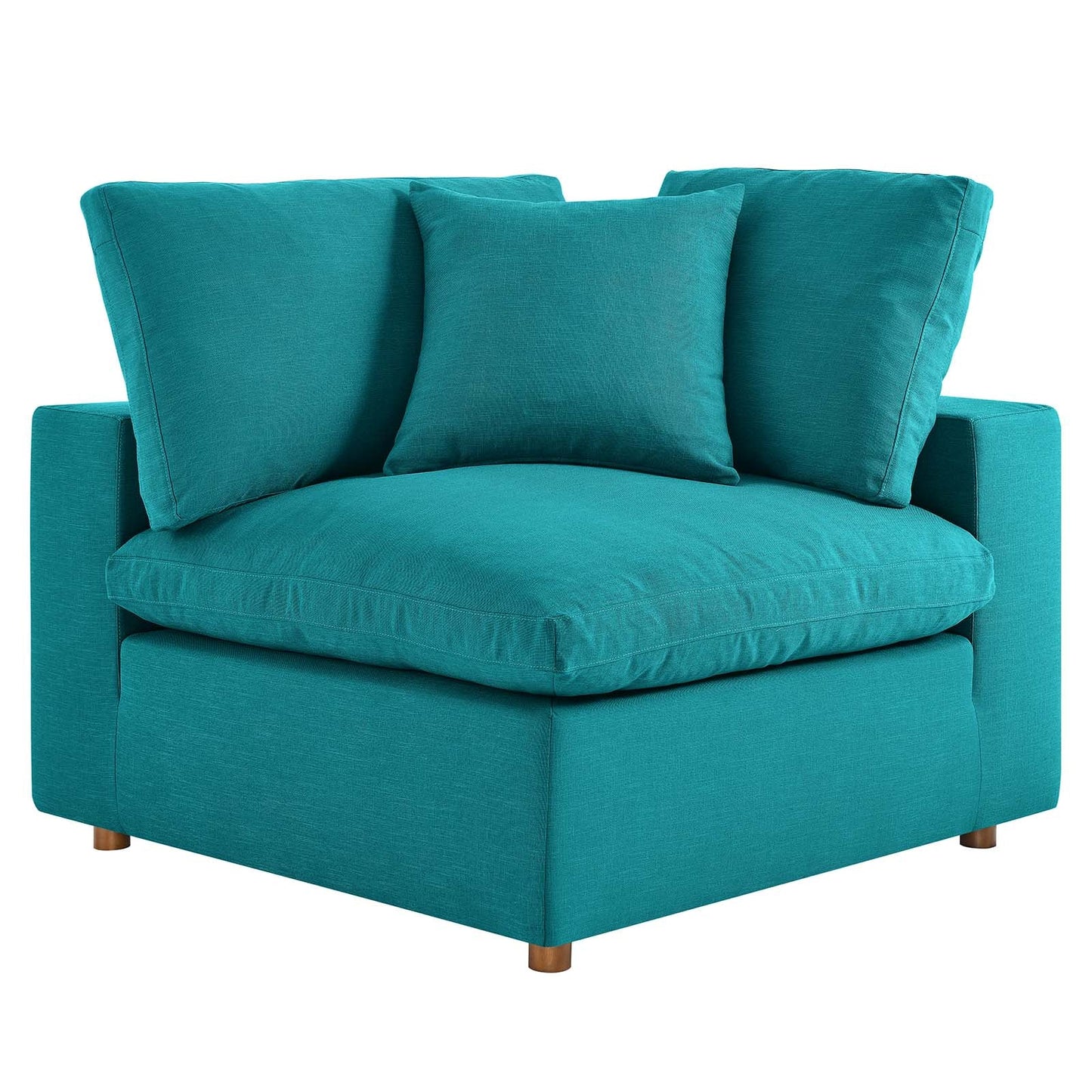 Commix Down Filled Overstuffed 3 Piece Sectional Sofa Set Teal EEI-3355-TEA