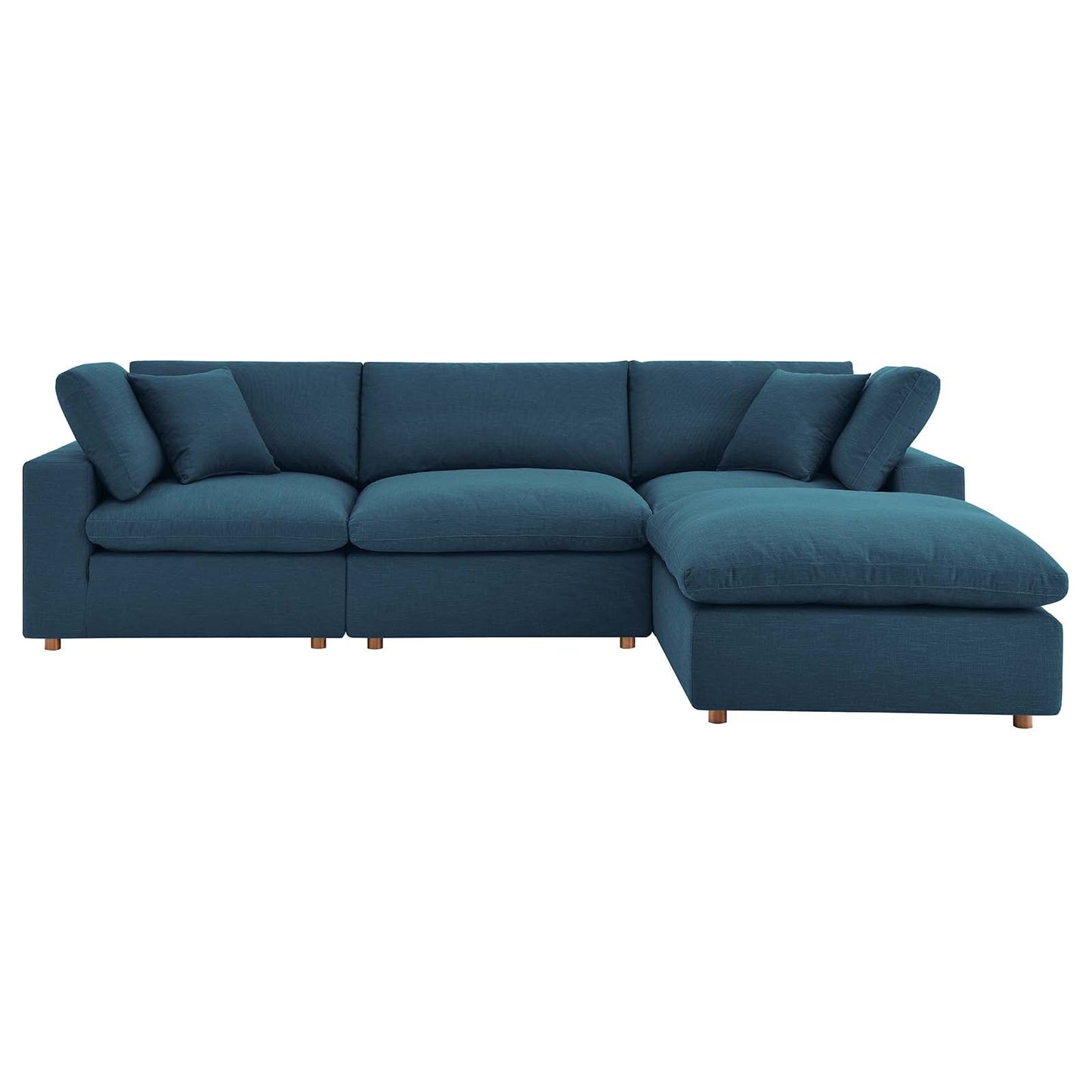 Commix Down Filled Overstuffed 4 Piece Sectional Sofa Set Azure EEI-3356-AZU