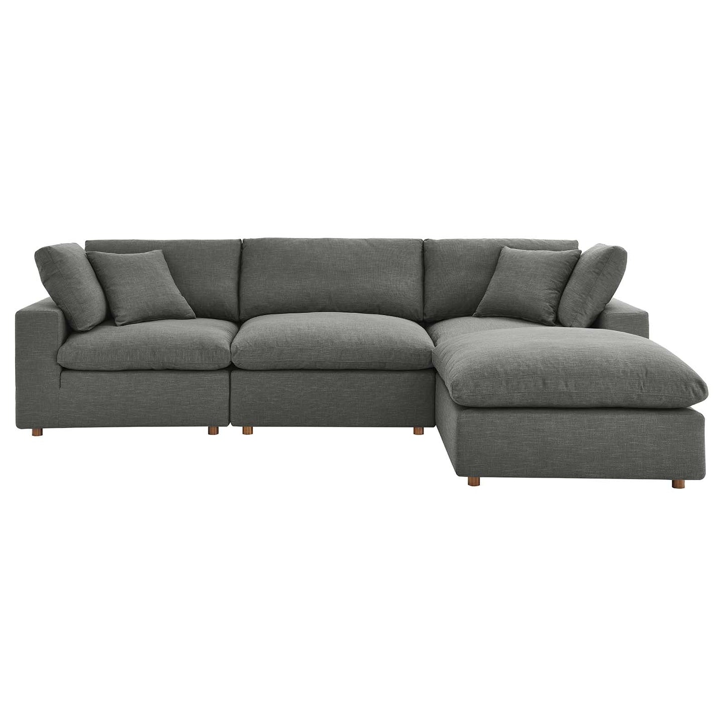 Commix Down Filled Overstuffed 4 Piece Sectional Sofa Set Gray EEI-3356-GRY