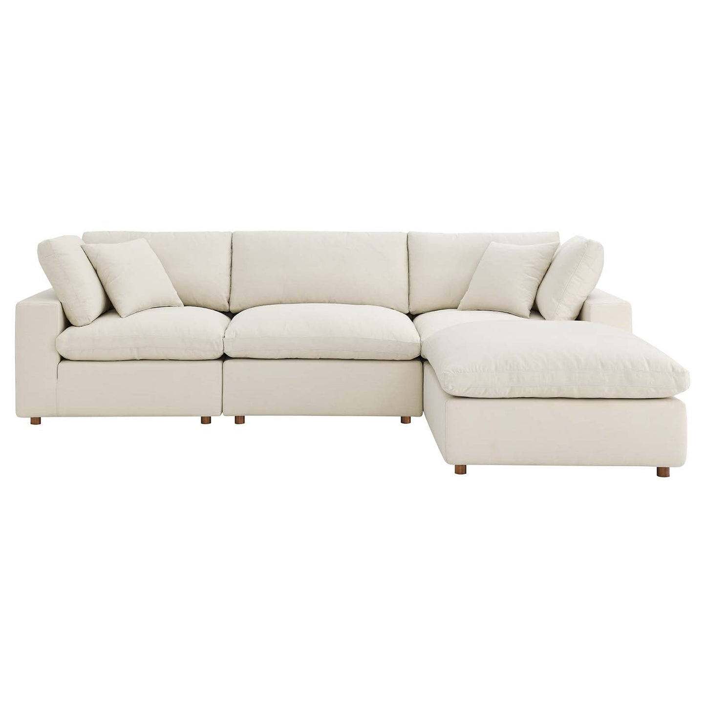 Commix Down Filled Overstuffed 4 Piece Sectional Sofa Set Light Beige EEI-3356-LBG