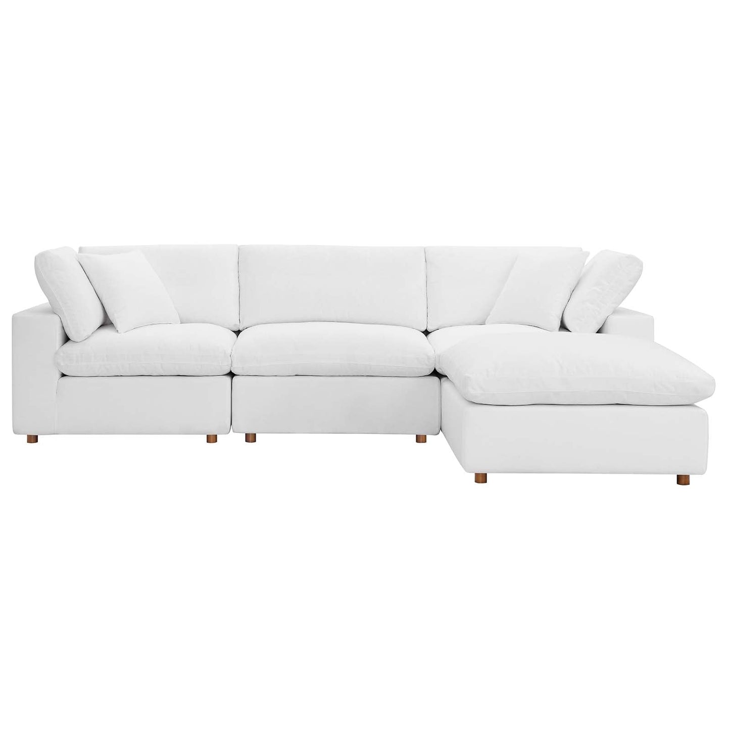 Commix Down Filled Overstuffed 4 Piece Sectional Sofa Set Pure White EEI-3356-PUW