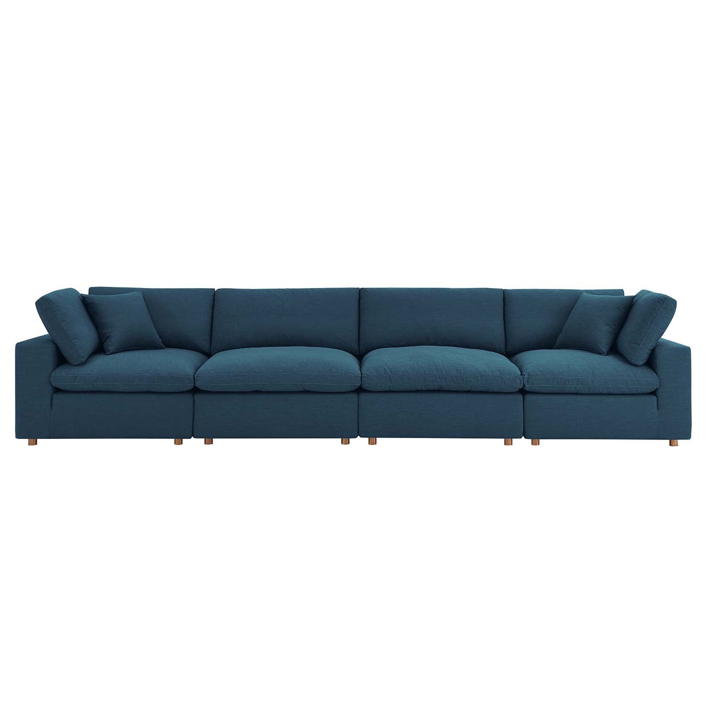 Commix Down Filled Overstuffed 4 Piece Sectional Sofa Set Azure EEI-3357-AZU