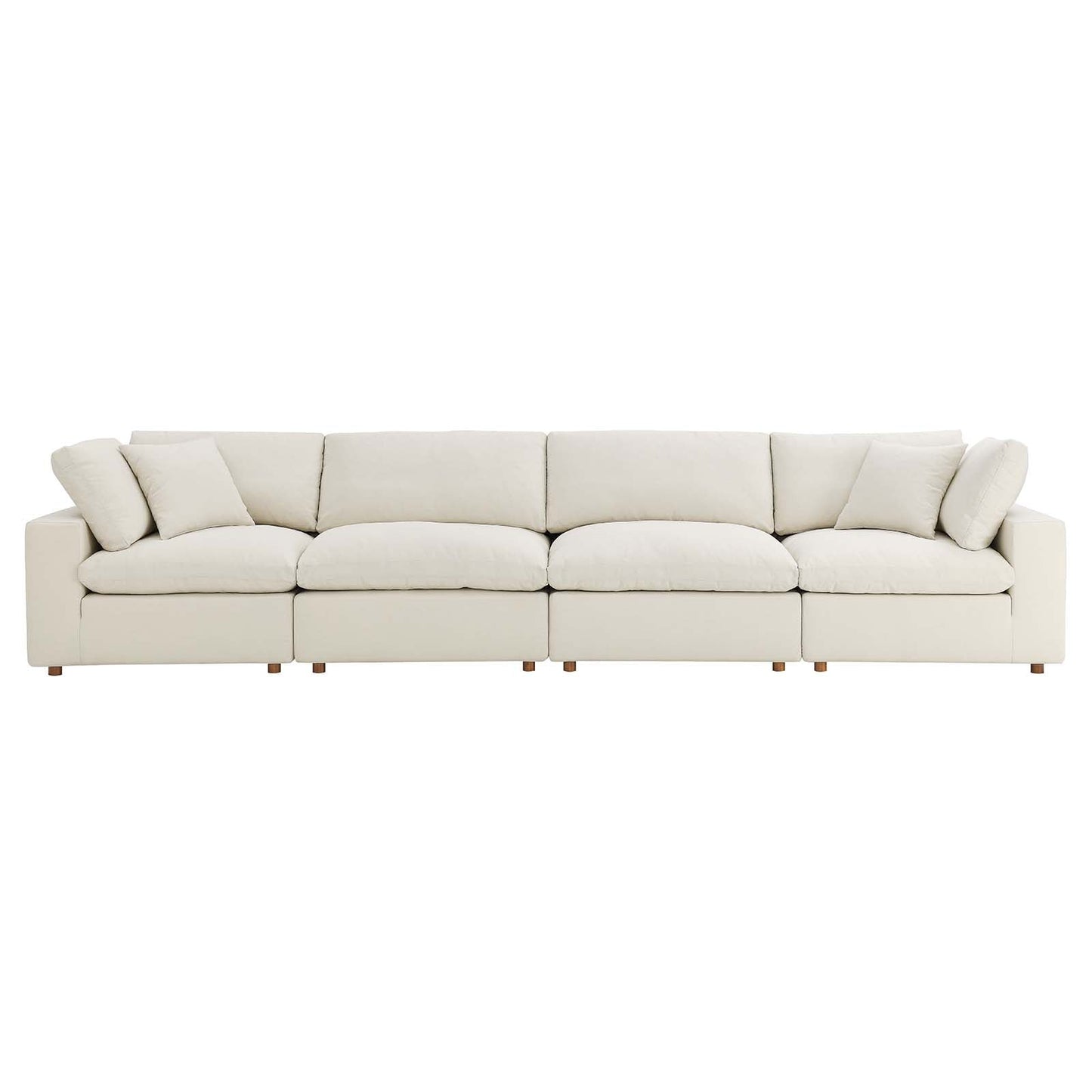 Commix Down Filled Overstuffed 4 Piece Sectional Sofa Set Light Beige EEI-3357-LBG