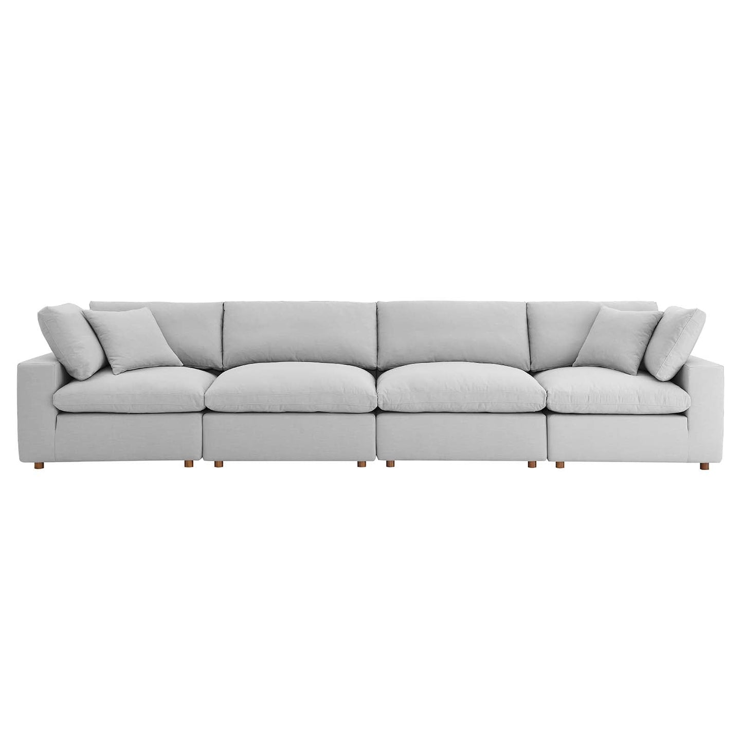 Commix Down Filled Overstuffed 4 Piece Sectional Sofa Set Light Gray EEI-3357-LGR