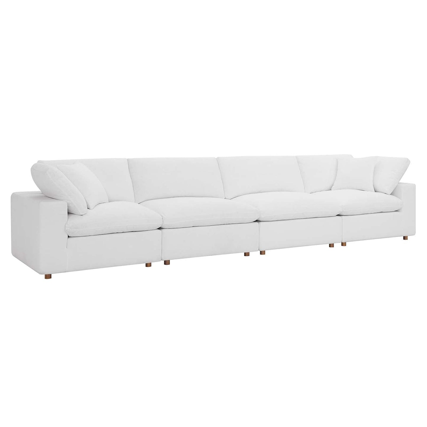 Commix Down Filled Overstuffed 4 Piece Sectional Sofa Set Pure White EEI-3357-PUW