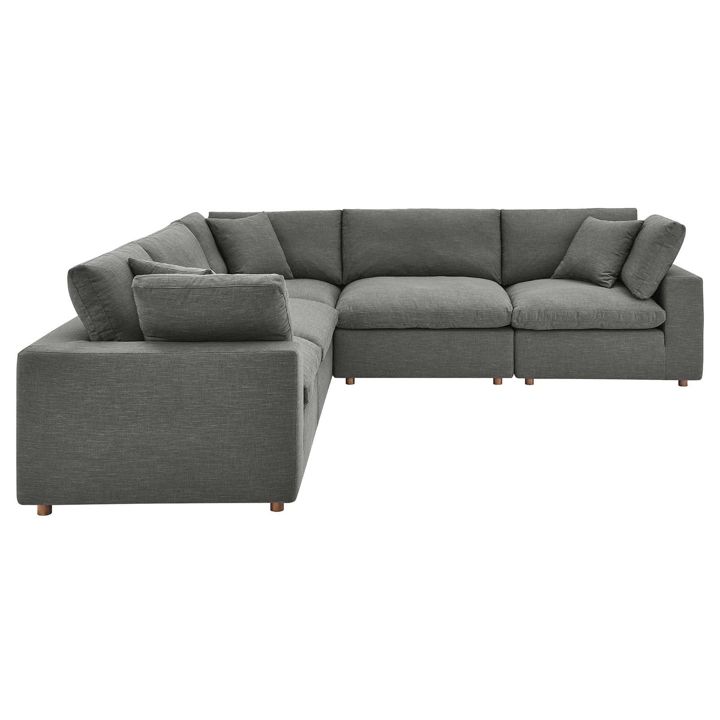 Commix Down Filled Overstuffed 5 Piece 5-Piece Sectional Sofa Gray EEI-3359-GRY