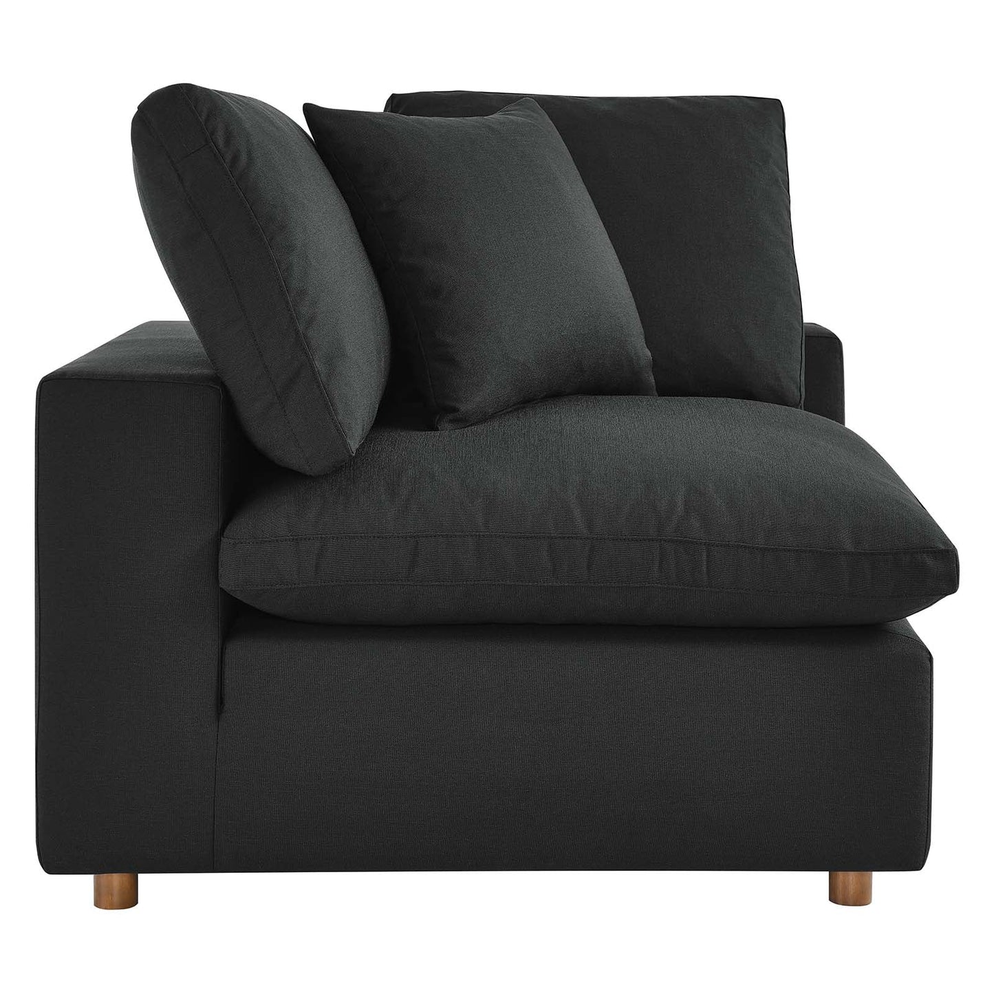 Commix Down Filled Overstuffed 5-Piece Armless Sectional Sofa Black EEI-3360-BLK