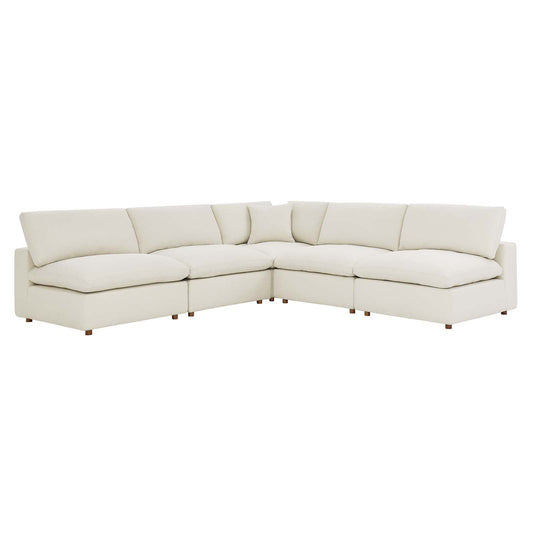 Commix Down Filled Overstuffed 5-Piece Armless Sectional Sofa Light Beige EEI-3360-LBG