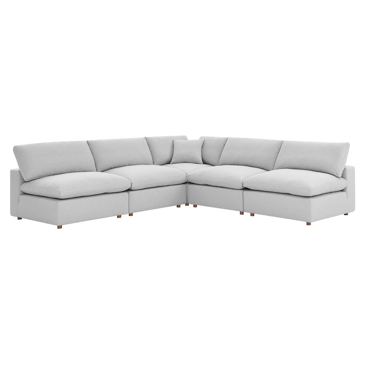 Commix Down Filled Overstuffed 5-Piece Armless Sectional Sofa Light Gray EEI-3360-LGR