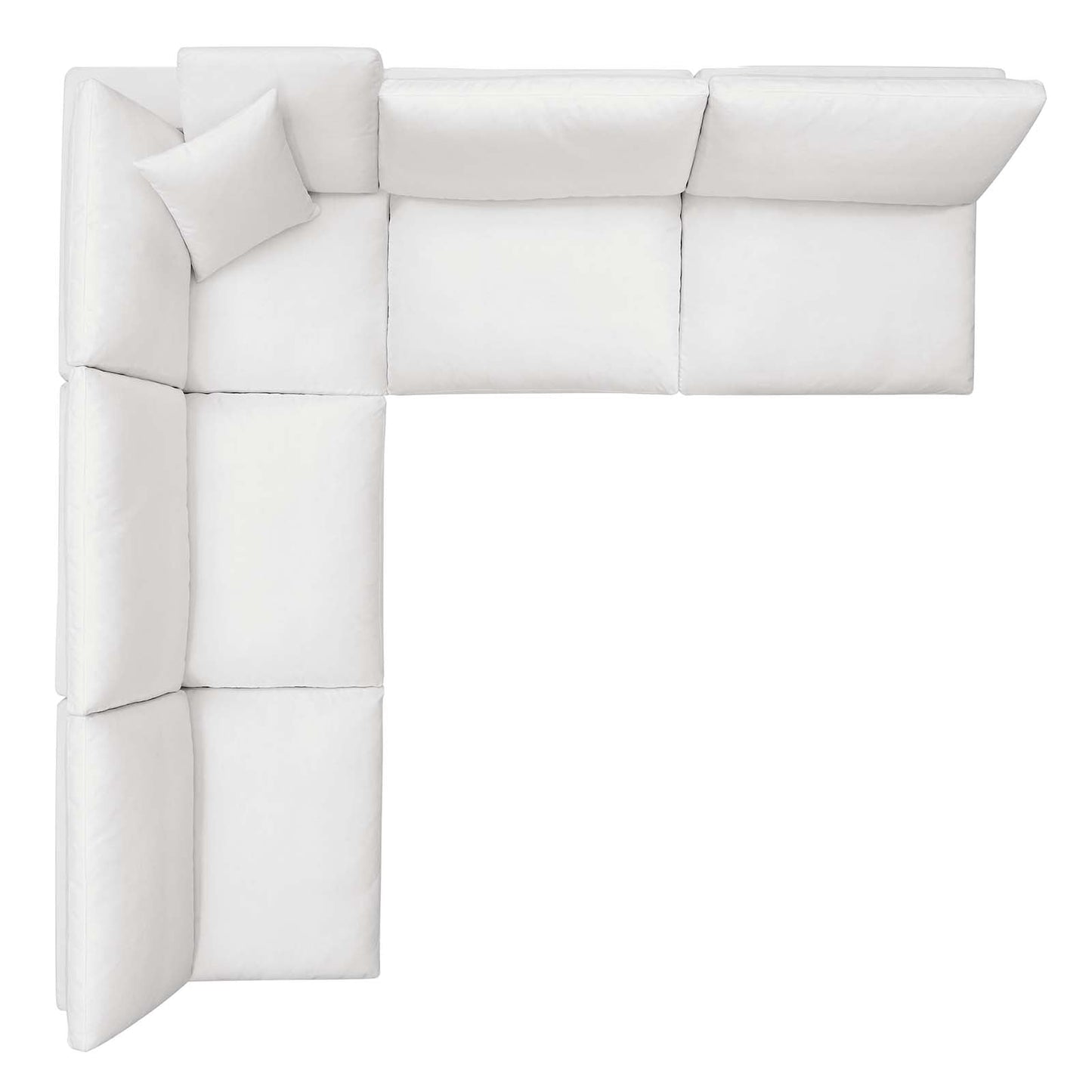 Commix Down Filled Overstuffed 5-Piece Armless Sectional Sofa Pure White EEI-3360-PUW