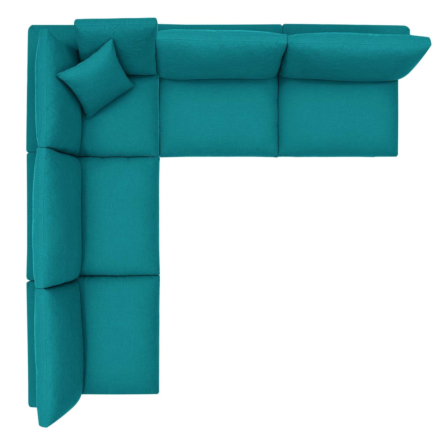 Commix Down Filled Overstuffed 5-Piece Armless Sectional Sofa Teal EEI-3360-TEA