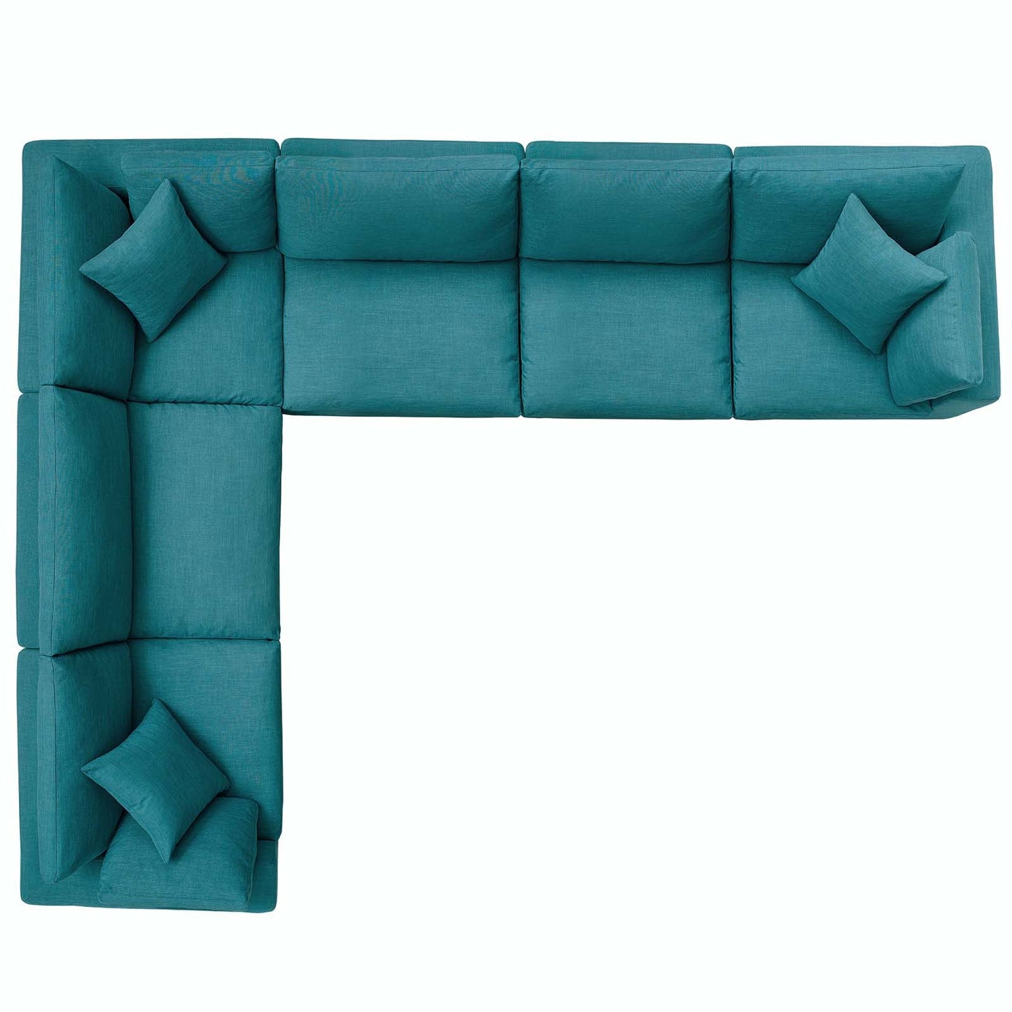 Commix Down Filled Overstuffed 6 Piece Sectional Sofa Set Teal EEI-3361-TEA