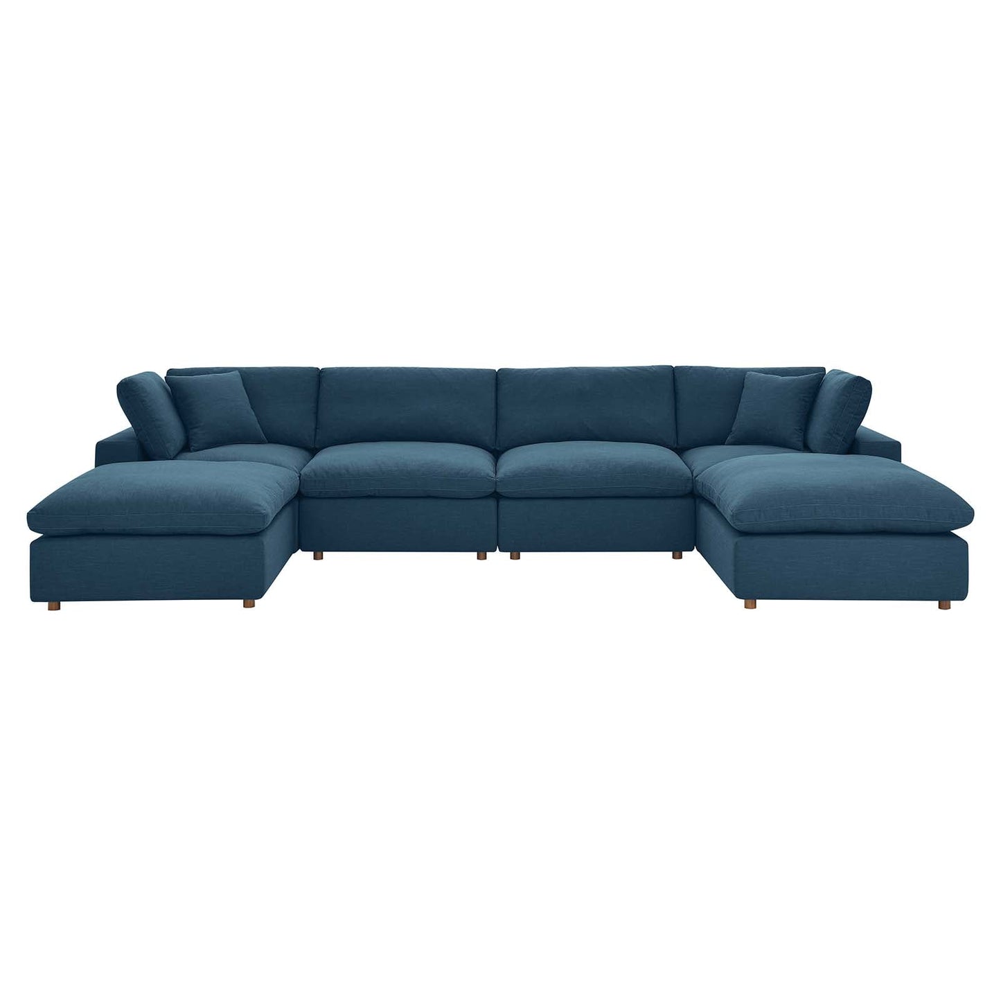 Commix Down Filled Overstuffed 6-Piece Sectional Sofa Azure EEI-3362-AZU